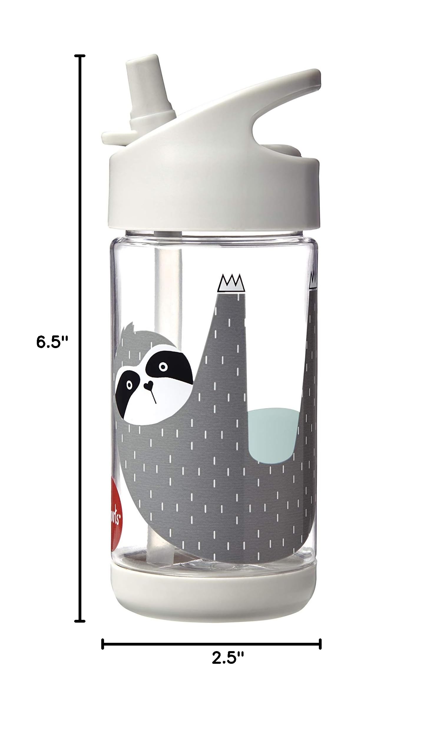 3 Sprouts Kids 12oz Plastic Water Bottle with Spout - Cute Sloth Design, BPA-Free, Leak-Proof for School, Travel & Outdoor Activities