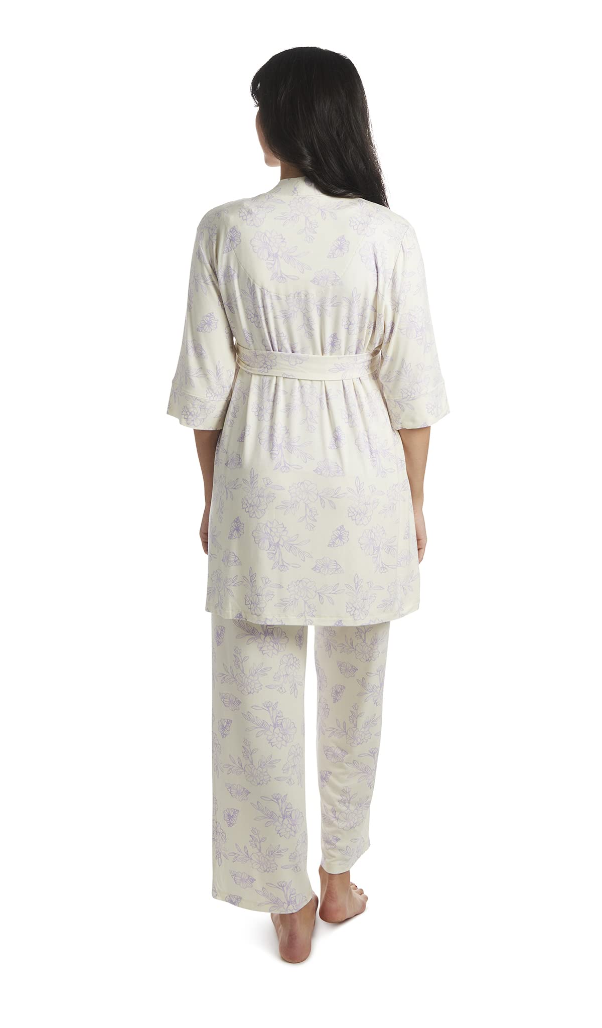 5-Piece Maternity & Nursing Pajama Set - Soft Cotton Sleepwear for Pregnant Women & New Moms - Comfortable Breastfeeding Pajamas for Postpartum Recovery & Mother-Baby Bonding Time