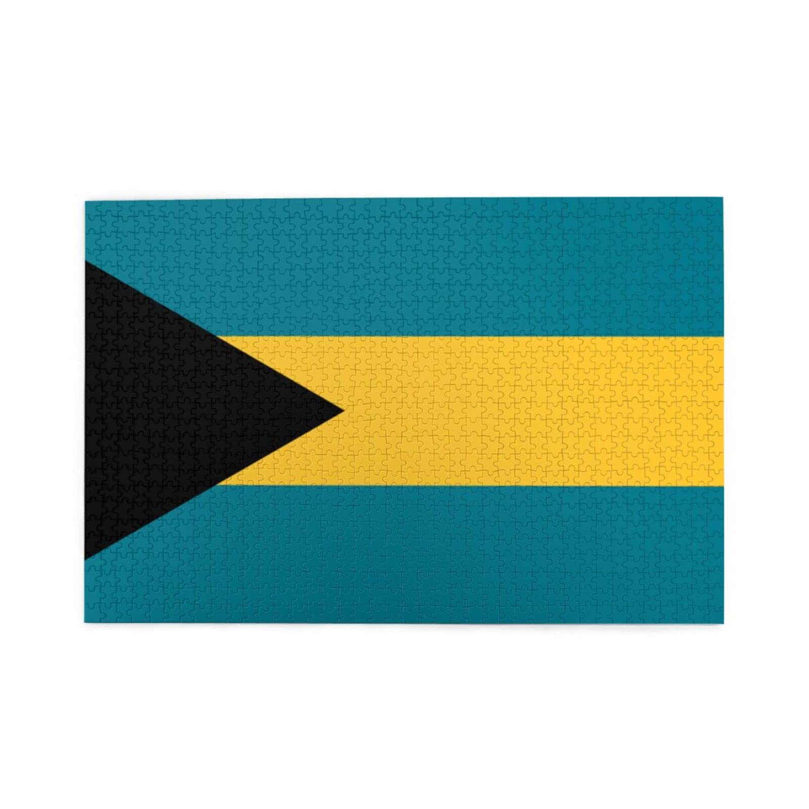 1000-Piece Bahamas Flag Jigsaw Puzzle for Adults - Large Multicolor Puzzle for Family Game Night, Halloween & Christmas Decor, Party Activities