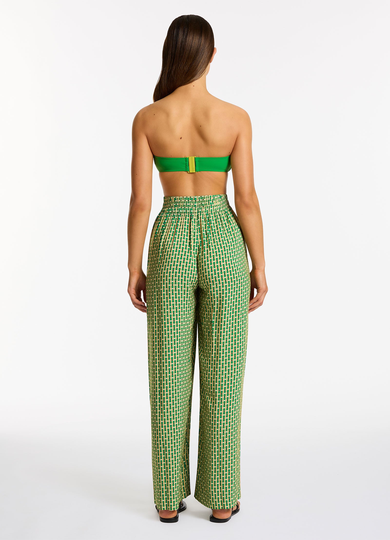 Mattala Geo Wide Leg Pants for Women - Floral Print High Waisted Palazzo Trousers - Comfortable Stretchy Fabric for Work, Travel & Casual Outfits