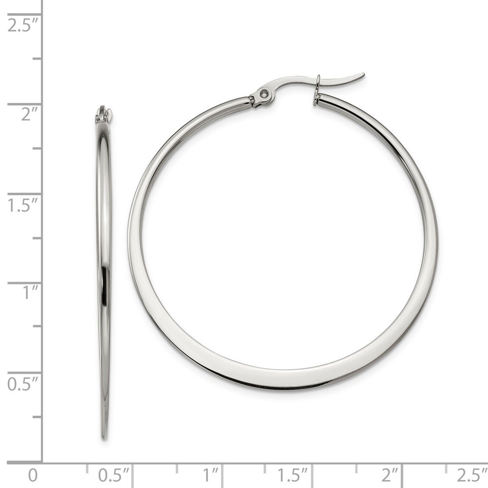 Stainless Steel 43mm Hoop Earrings for Women - 2mm Thick Durable Hypoallergenic Jewelry - Perfect for Everyday Wear, Parties & Gifts