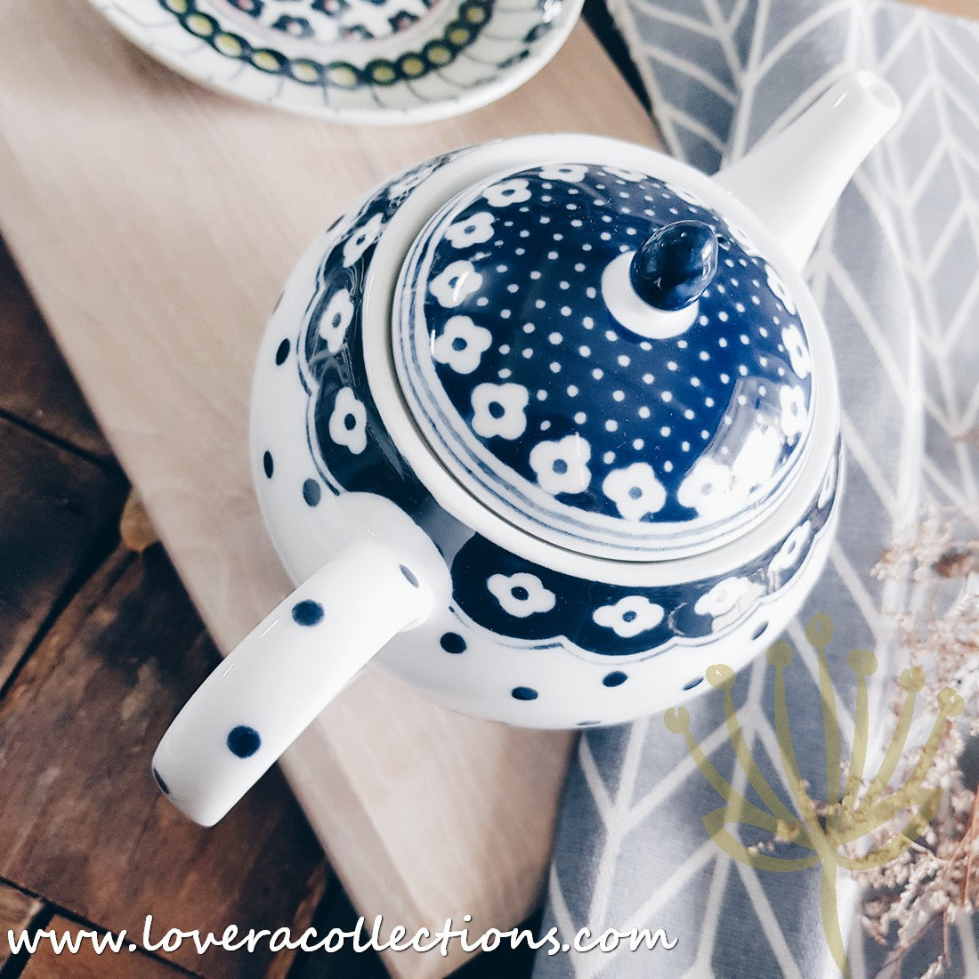 Awasaka Japan Blue and White Polka Dot Dessert Plates Set - 3 Piece Ceramic Bowls for Desserts, Snacks, Condiments | Elegant Tea Party, Japanese Dining, Home Decor