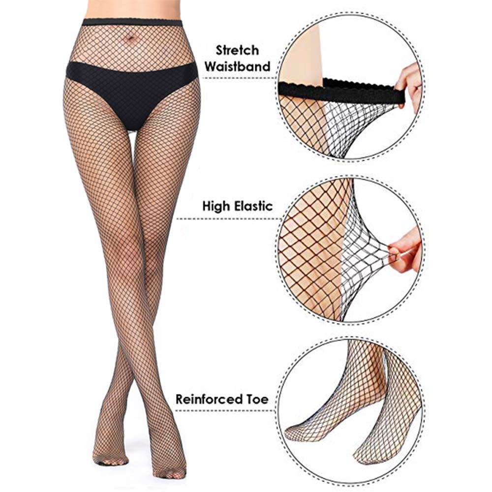 Sexy Fishnet Stockings for Women - 5 Pack High Waist Mesh Tights with Hollow Design, Stretchy Pantyhose & Fashion Leggings | Perfect for Halloween Costumes, Cosplay, Night Out and Lingerie Looks