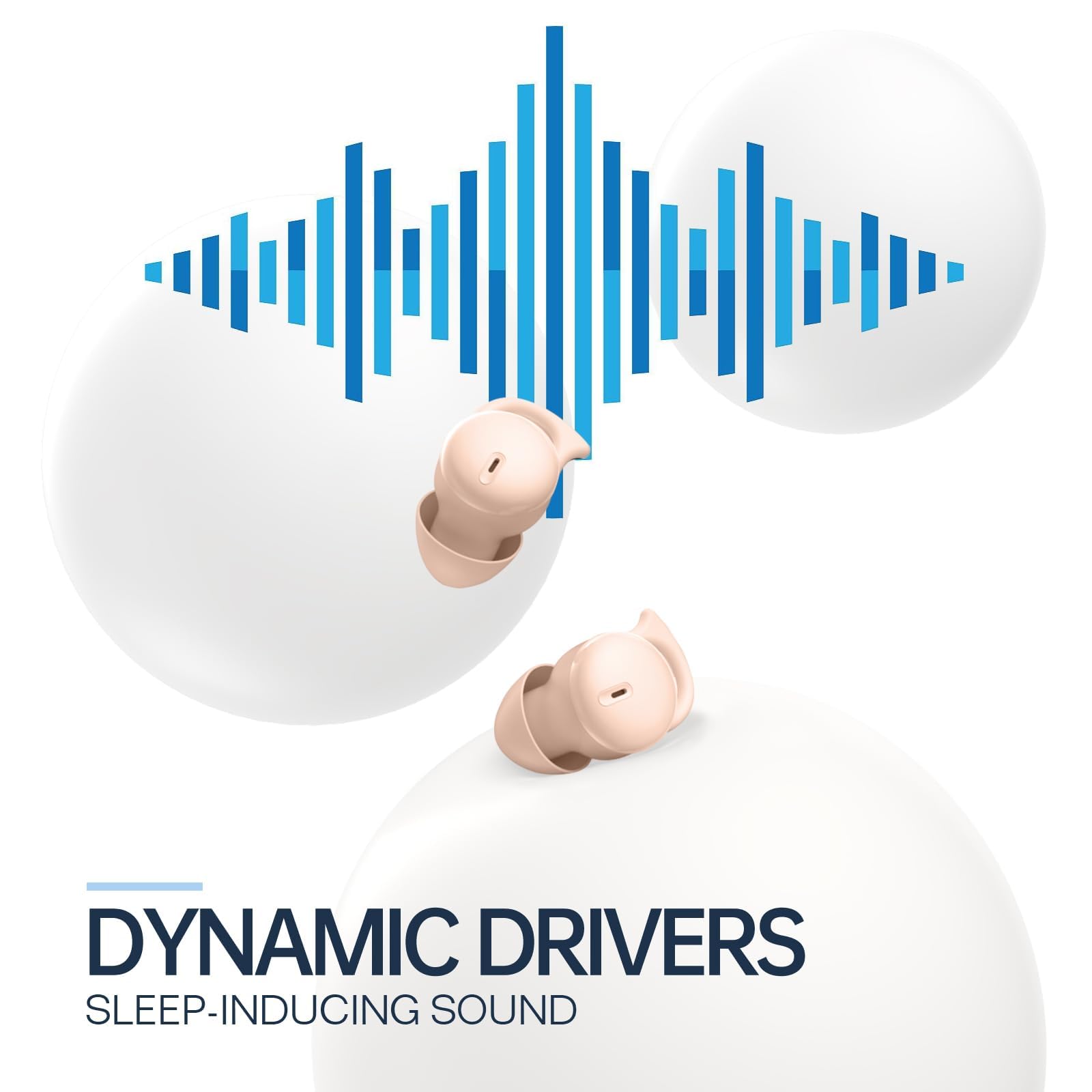 Wireless Sleep Headphones for Side Sleepers - Bluetooth 5.3 Invisible Earbuds with Noise Blocking Technology, Comfortable Mini Sleepbuds for Sleeping, Working & Travel (Beige) - Perfect for Nighttime Relaxation and Office Focus