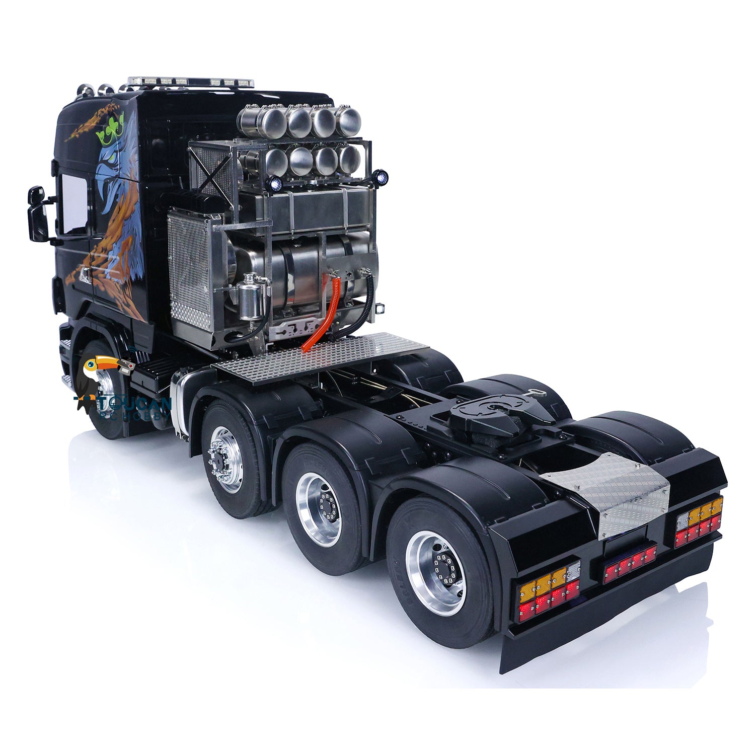 1/14 Scale 8x8 RC Tractor Truck Model - Painted Metal Chassis with Battery, Radio System, Charger, ESC & Servo - Remote Control Construction Vehicle for Adults & Hobbyists (Off-Road Adventure, Construction Site Play, RC Car Collection)