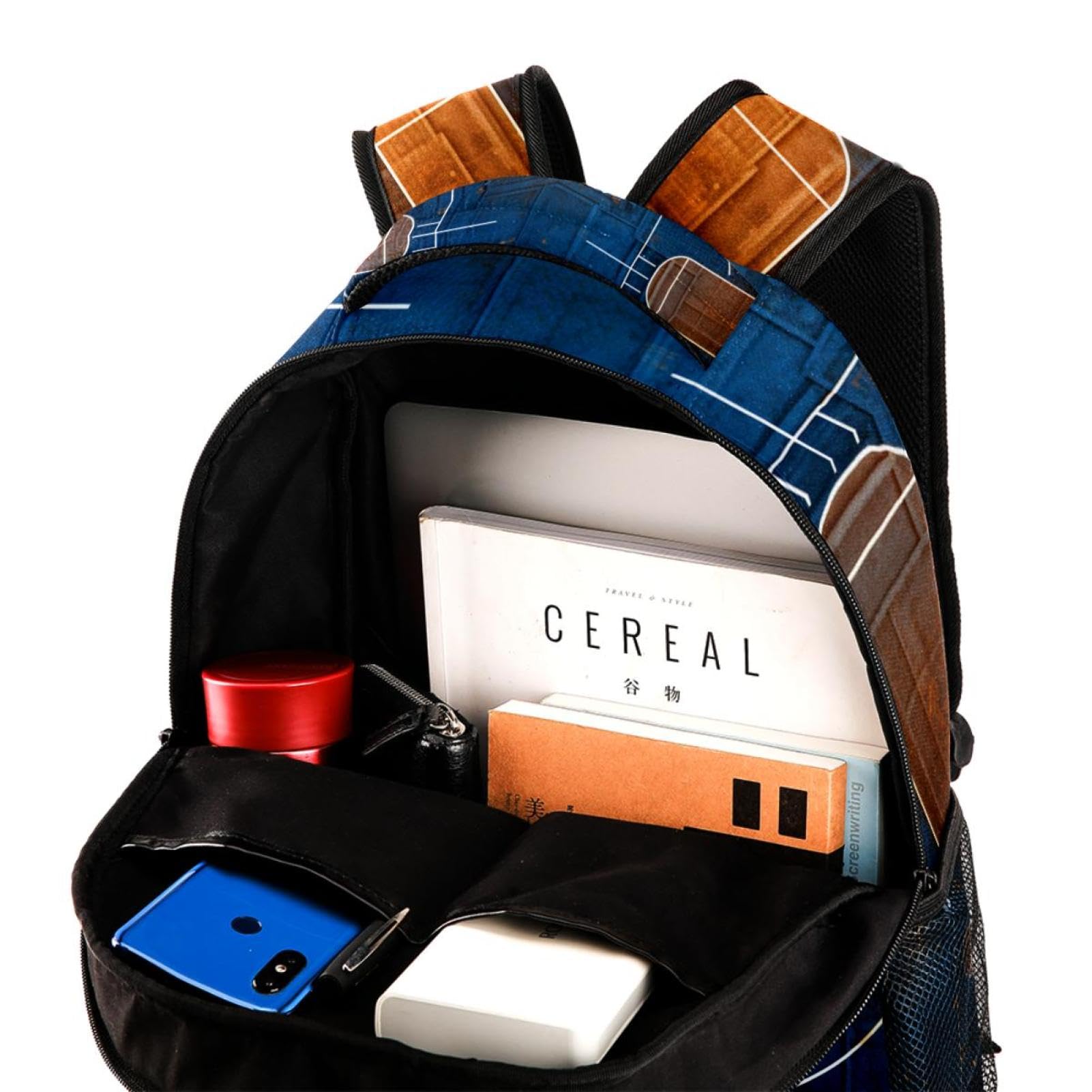 VTGHDEEQ Travel Backpack - Waterproof Laptop Backpack for Work, School & Gym - Durable Art Basketball Court Design - Perfect for Commuting, College & Outdoor Adventures
