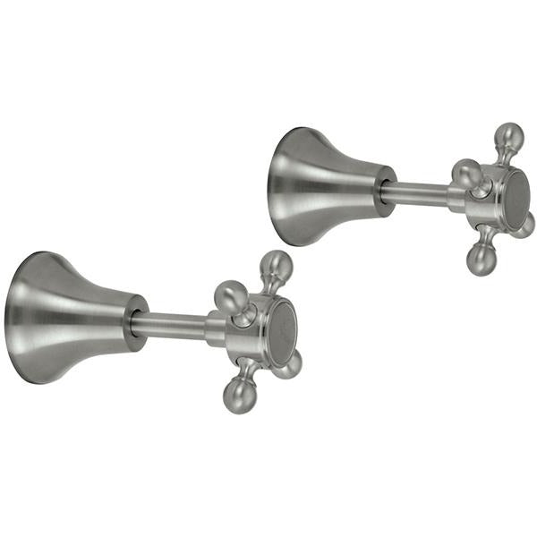 Fienza 336104BN Lillian Wall Top Assemblies - Brushed Nickel Finish Bathroom Faucet for Sink, Vanity & Powder Room (2-Handle, 4