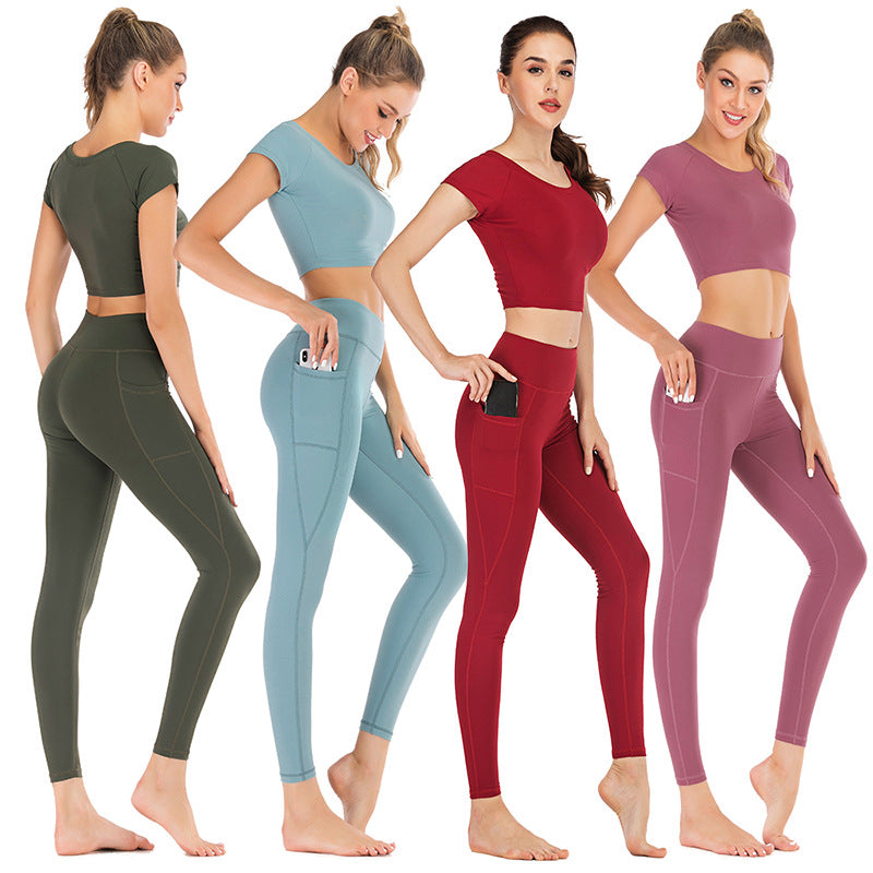 Women's Pocket Yoga Clothes Set - Comfortable & Stylish Activewear for Yoga, Gym & Travel