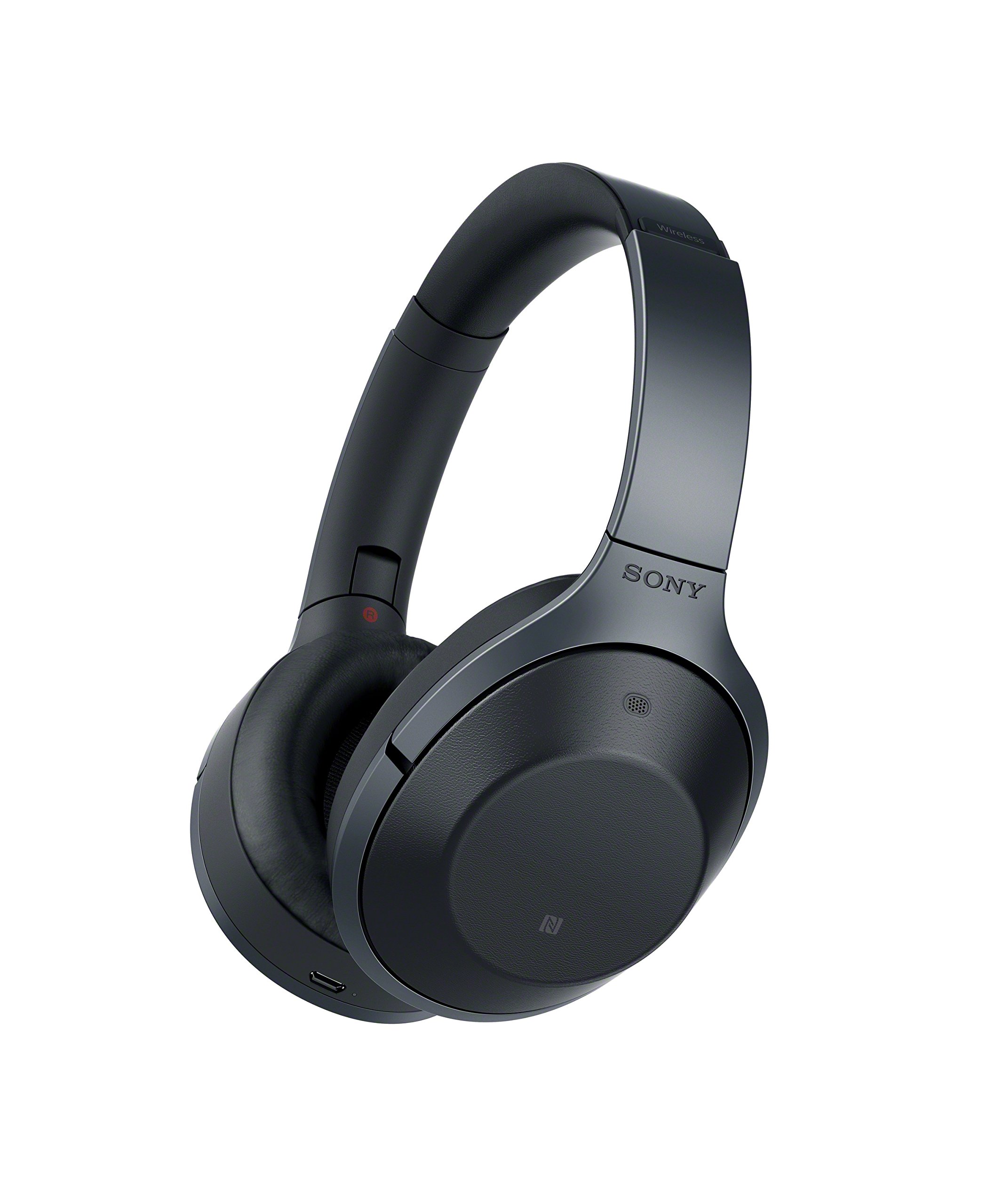 Sony MDR-1000X/B Black Hi-Res Bluetooth Wireless Noise Cancelling Headphones (Renewed) - Premium Sound for Travel, Work & Home Entertainment