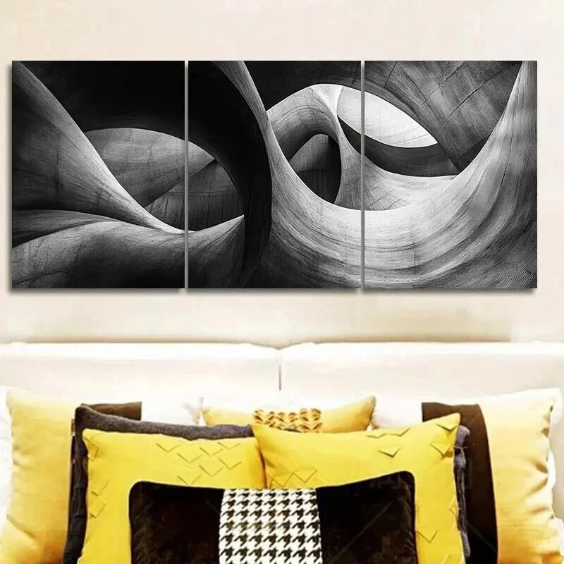 3-Piece Abstract Art Deco Wall Art Set - Framed Canvas Prints 50x70cm (20x28in) | High Quality Australian Made Ready-to-Hang Wall Decor | Perfect for Living Room, Bedroom & Office Decor