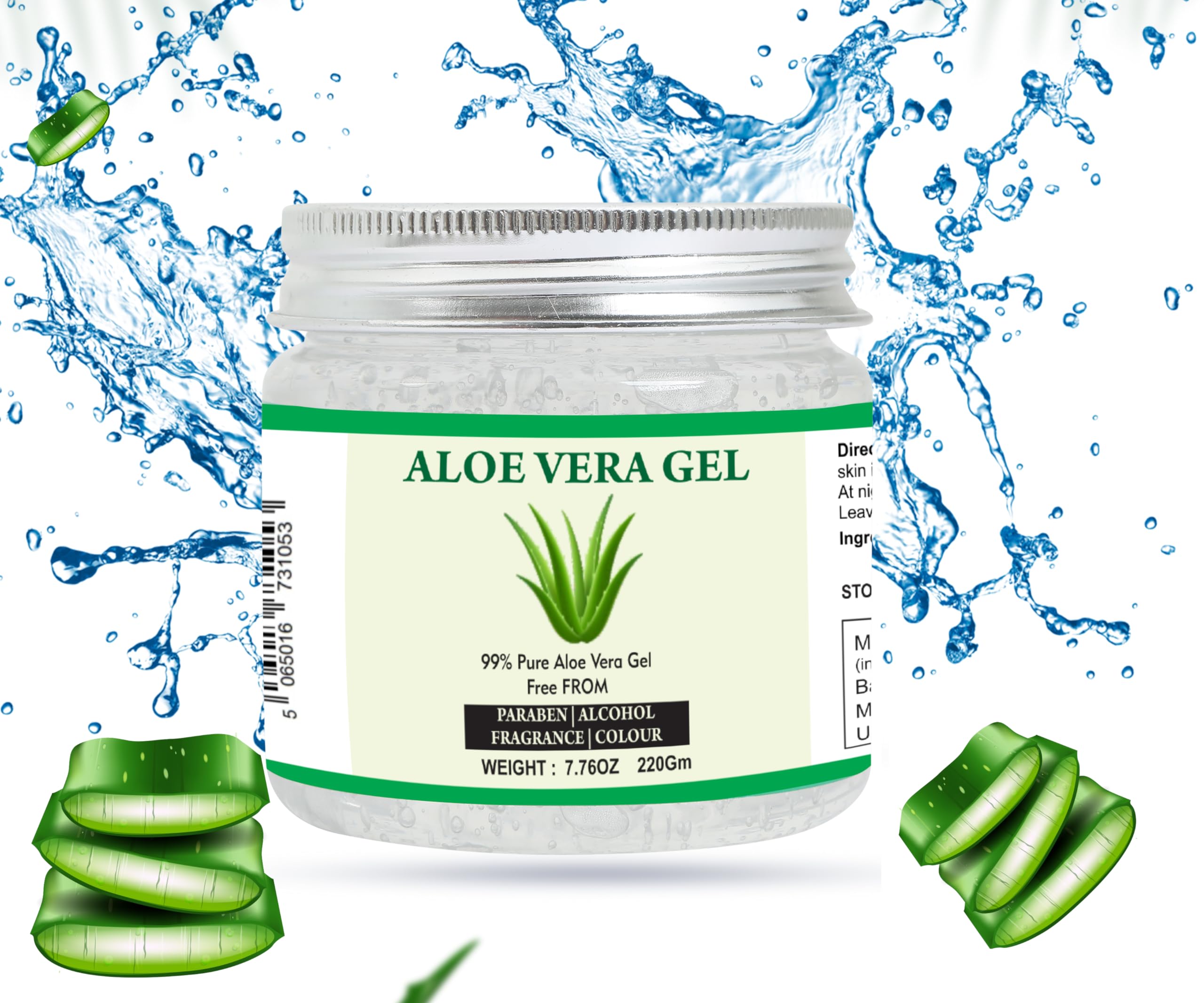 100% Pure Aloe Vera Gel & Vegetable Glycerin Bundle - Natural Moisturizer for Face, Skin & Hair Care | Hydrating, Soothing & Non-Sticky Formula | 7.76 oz Aloe Gel + 4 oz Glycerin | Perfect for Sunburn Relief, Dry Skin Treatment & DIY Beauty Recipes