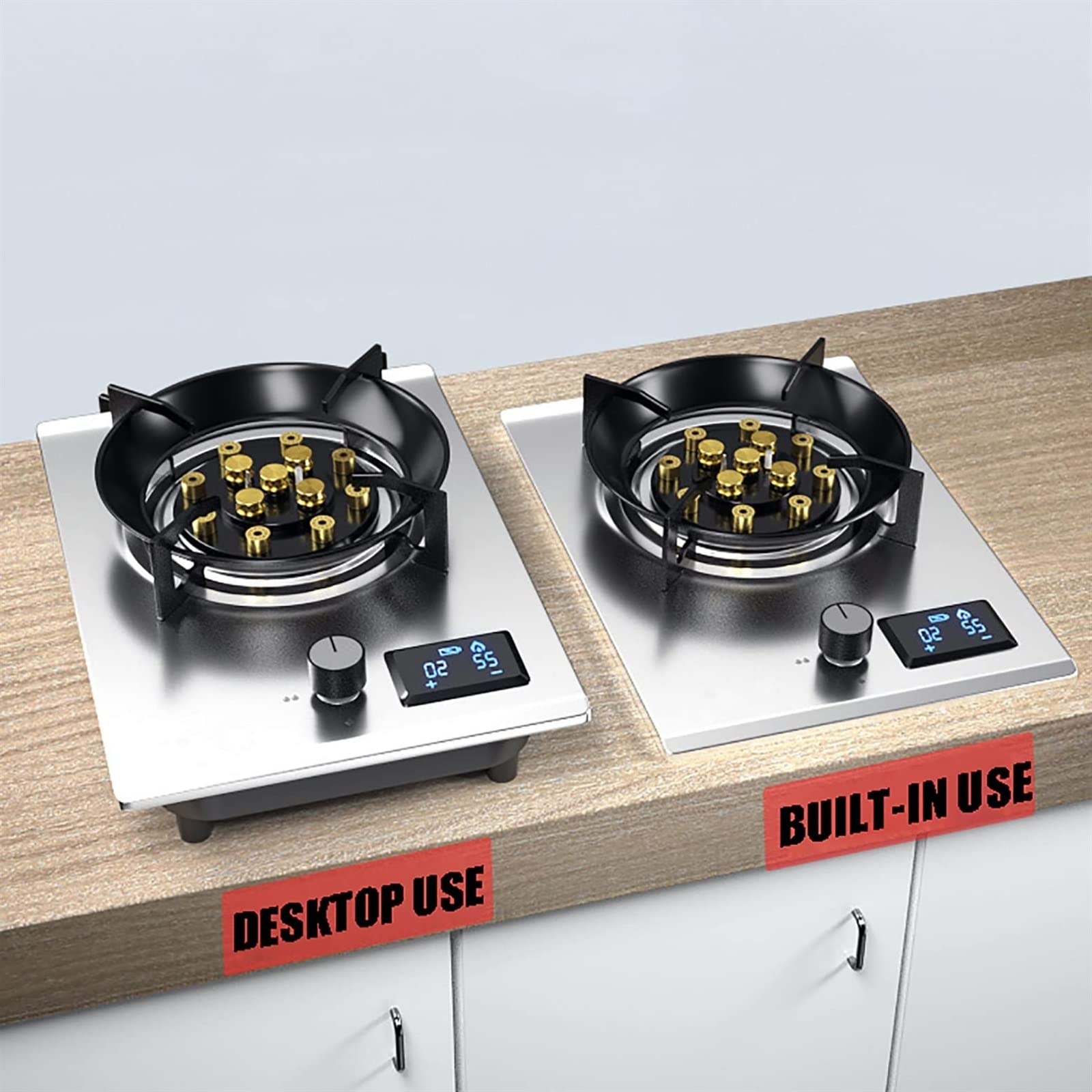 8.0KW High Power Gas Stove with 13 Cavity Burner, Timer & Energy-Saving Flameout Protection - Perfect for Home Kitchen, Camping, Outdoor Cooking & BBQ Parties (Natural Gas)