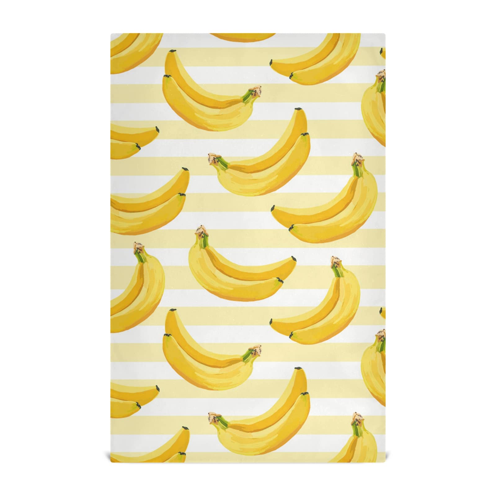 Premium 6-Pack Yellow Banana Print Kitchen Towels - 18x28 Inch Soft Absorbent Fast-Drying Dish Cloths for Bathroom, Kitchen & Bar Use - Cute Fruit Design Cleaning Towels for Dishes, Hands & Tea Service