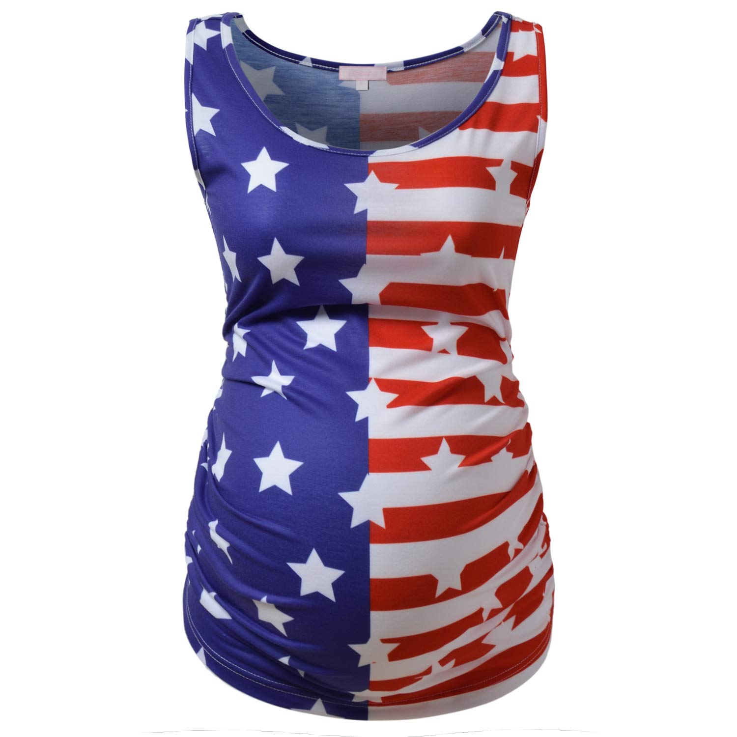 Maternity Tank Tops for Women - Ruched Sleeveless Basic Pregnancy Shirts & Nursing Tops - Soft Stretchy Maternity Tees for Comfort During Pregnancy and Breastfeeding