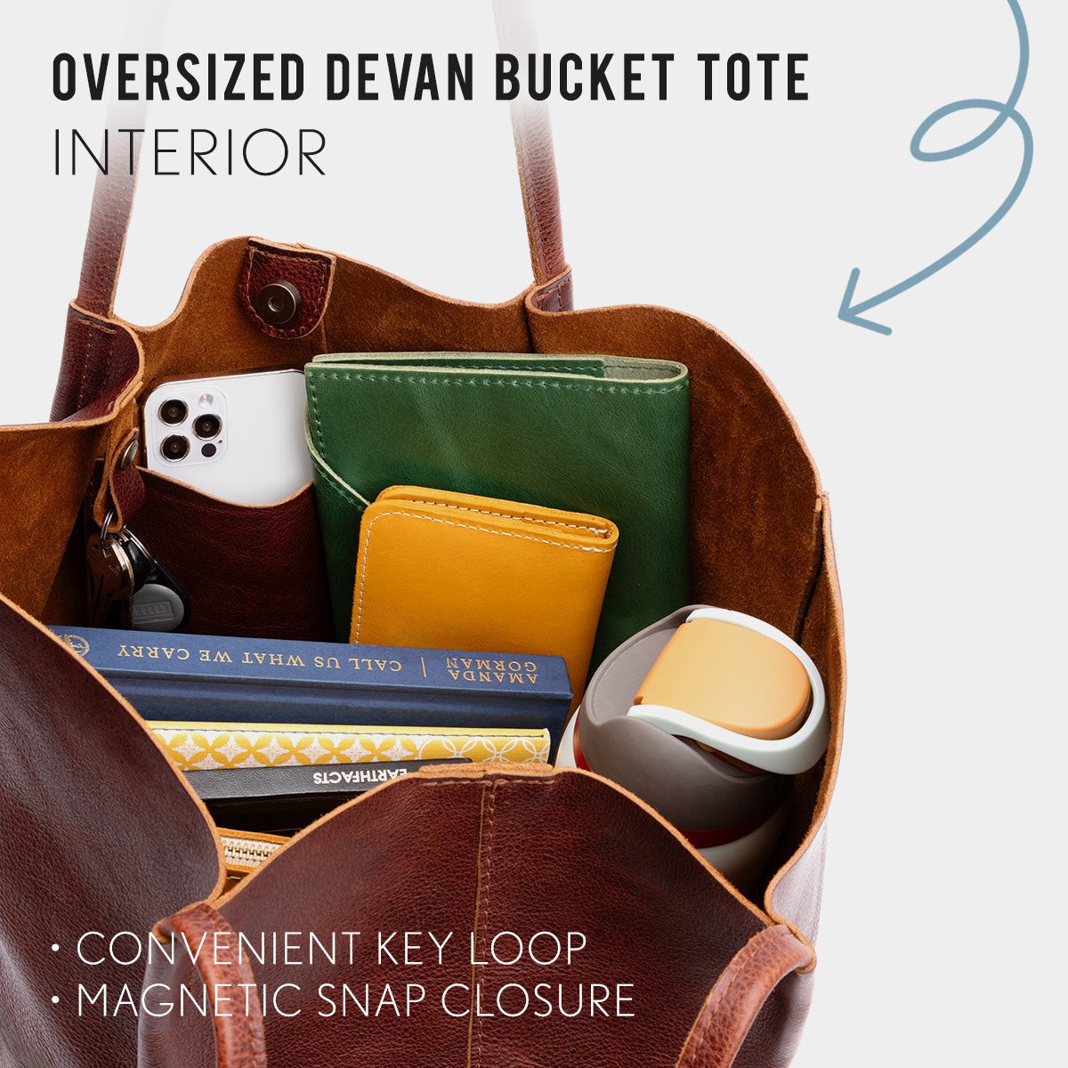 Stylish 'Almost Perfect' Devan Bucket Tote Bag - Fashionable & Durable for Work, Travel & Everyday Use