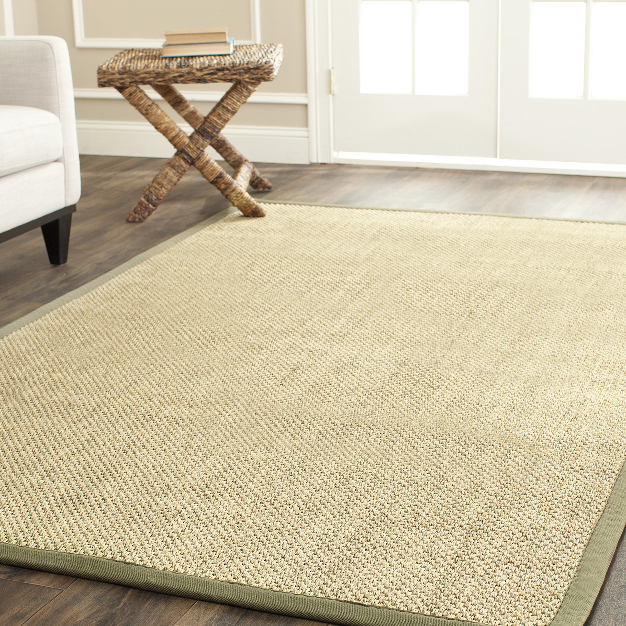 SAFAVIEH Natural Fiber Collection 5' x 8' Area Rug - Eco-Friendly Sisal Design in Natural & Green | Easy Care, Durable for High Traffic Areas | Perfect for Living Room, Bedroom, Office & Entryway (NF443C)