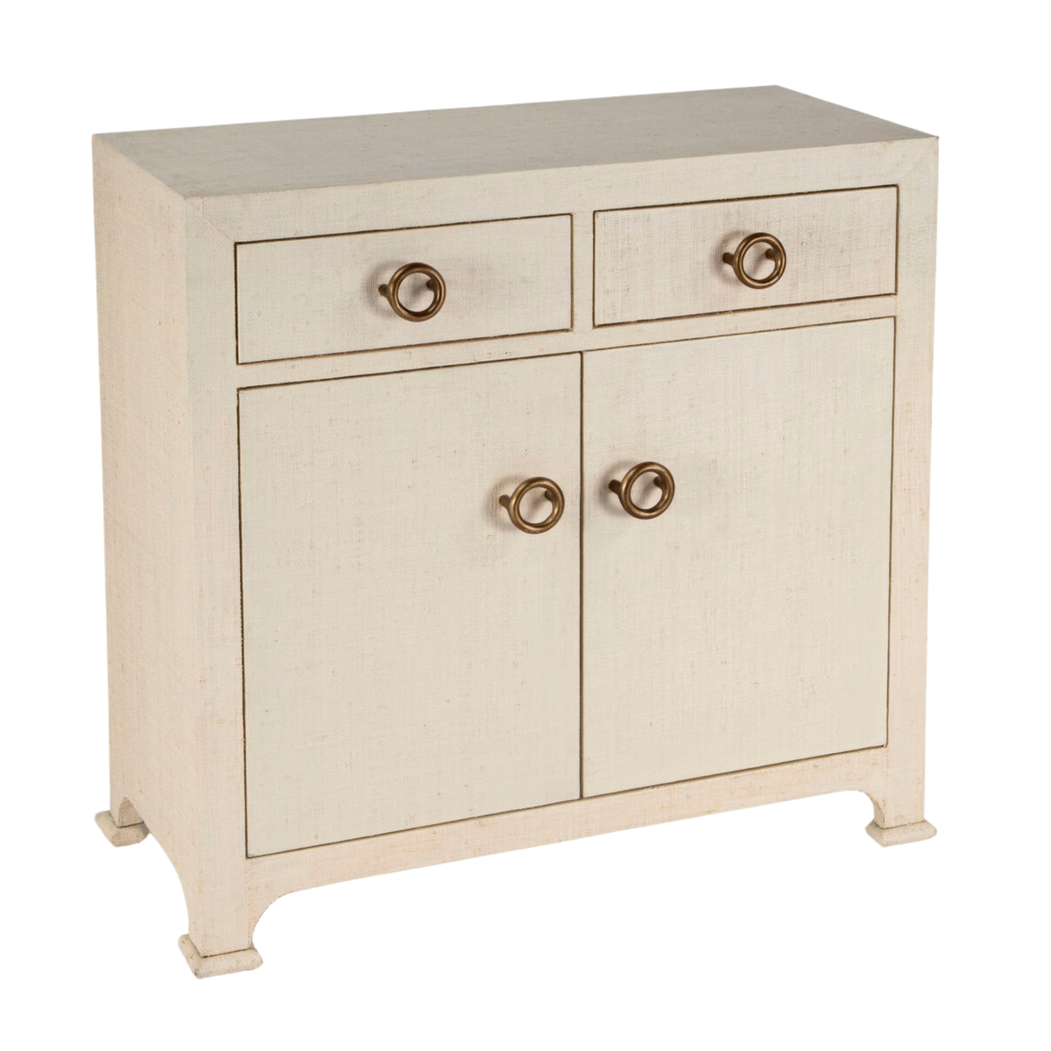 Natural Raffia Storage Cabinet with 2 Drawers - Perfect for Bedroom, Living Room, or Office Organization