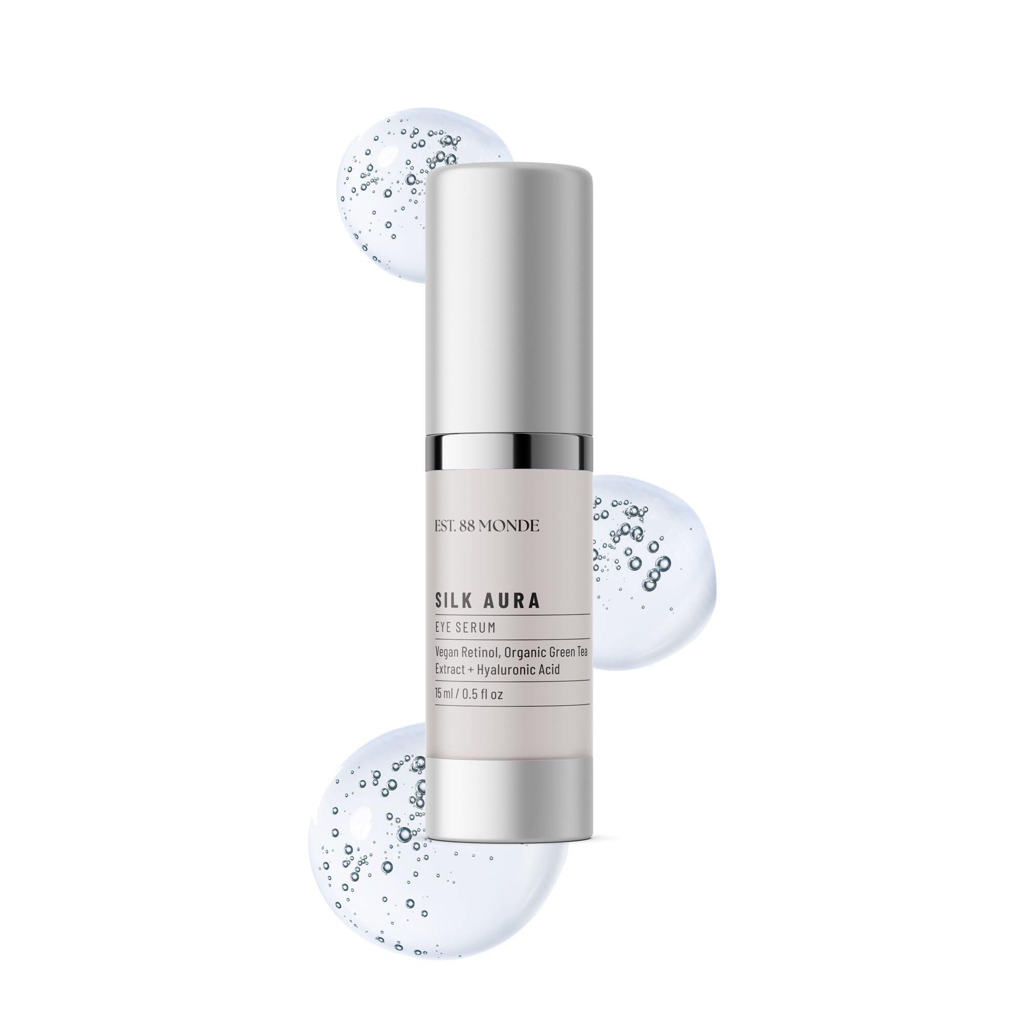 EST. 88 Monde Silk Renew Face Moisturizer & Eye Serum Set - 1.7oz Face Cream + 0.5oz Eye Treatment with Argan Oil, Hyaluronic Acid & Vegan Retinol - Hydrating Anti-Aging Skincare Bundle for Dry Skin & Dark Circles - Perfect for Night Routine & Travel Skincare Kit