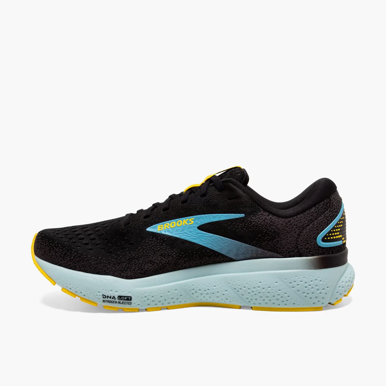 Brooks Men's Ghost 16 Running Shoes - Wide 2E Width in Black/Forged Iron/Blue | Neutral Cushioning for Road Running, Jogging & Marathon Training