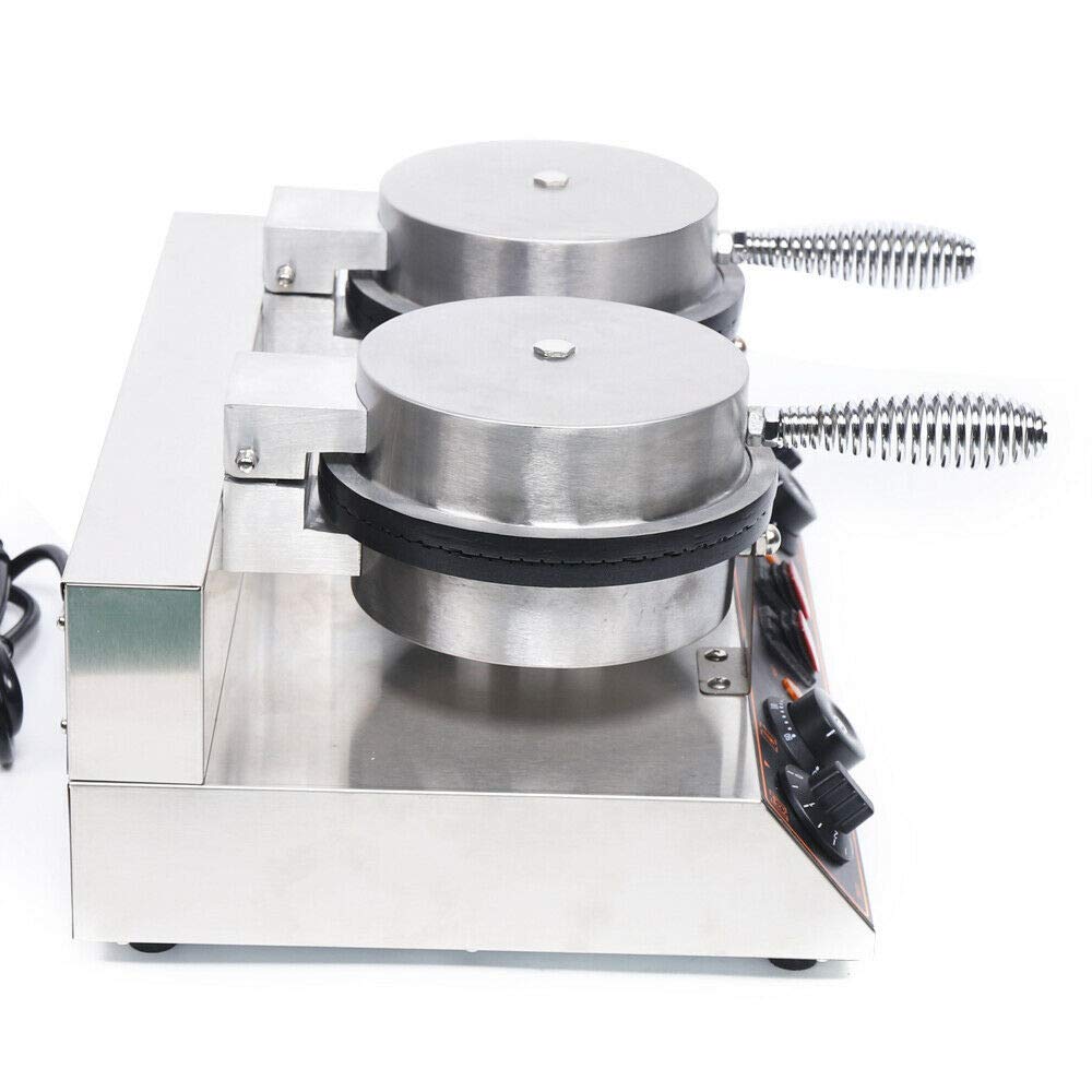 Electric Ice Cream Waffle Cone Maker Machine - Commercial & Home Use, 110V Nonstick Stainless Steel Waffle Cone Roll Maker - Perfect for Ice Cream Shops, Bakeries, and Home Dessert Making