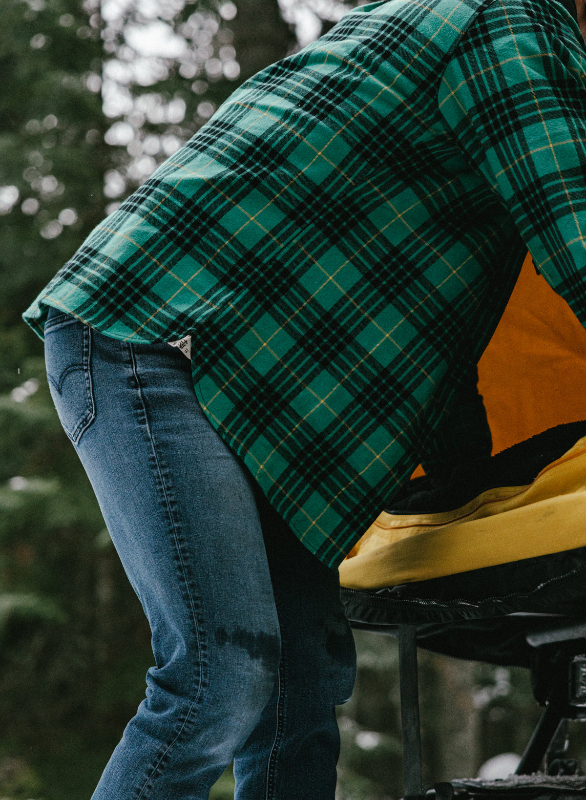 Men's Forever Flannel Shirt - Soft & Comfortable Green Plaid Shirt for Casual Wear & Outdoor Activities