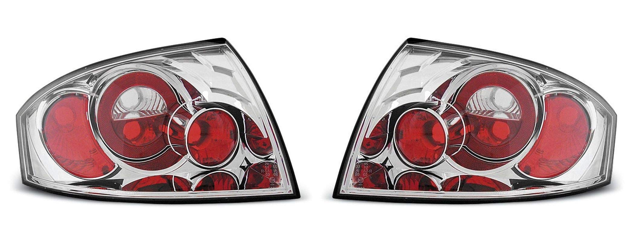Audi TT 1999-2006 Rear Tail Light Assembly Pair - VR-1737 Chrome Tail Lamp Complete Set for Driver & Passenger Side | Perfect for Night Driving & Enhanced Safety