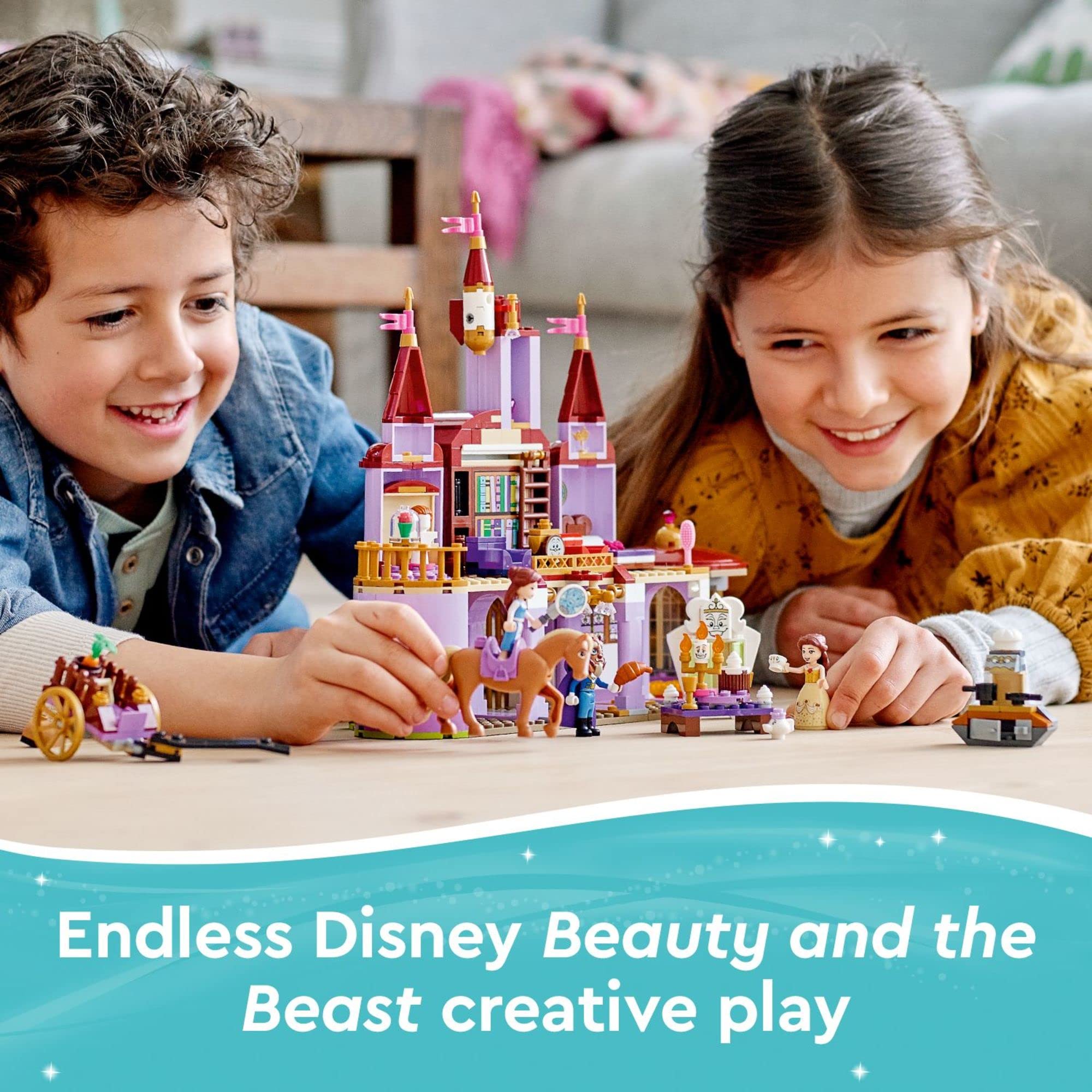 LEGO Disney Belle and The Beast’s Castle 43196 Building Set | Beauty and The Beast Movie Inspired Toy with Horse, Princess & Prince Mini Dolls | Perfect for Kids' Playtime, Disney Collectors & Creative Gift Ideas