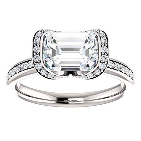 4 CT Emerald Colorless Moissanite Engagement Ring Set for Women - Sterling Silver Wedding Bridal Ring Set with Solitaire Prong - Anniversary Promise Gift for Her - Perfect for Proposals, Weddings & Special Occasions