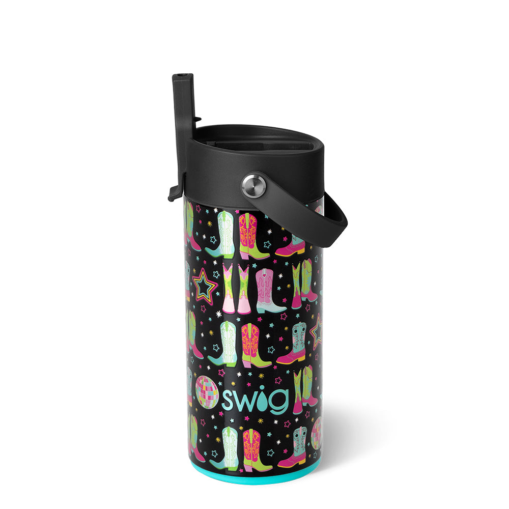 Disco Cowgirl Flip & Sip Slim Tumbler 12oz - Insulated Stainless Steel Cup for Coffee, Tea & Cold Drinks - Perfect for Parties, Travel & Outdoor Adventures