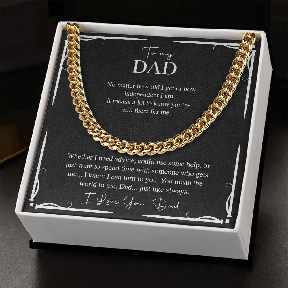 Personalized Cuban Link Chain for Dad - Unique Father's Day, Birthday & Christmas Gift from Son or Daughter - Perfect for Special Occasions & Everyday Wear