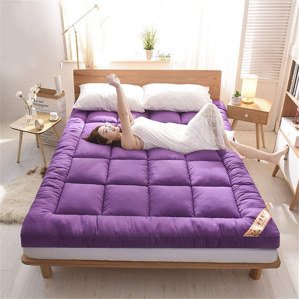 Thick Winter Floor Mattress - Breathable Slow Rebound Japanese Futon Tatami Mattress - Foldable Portable Sleeping Pad for Dorm, Guest Room & Camping - 90x200cm (35x79inch)