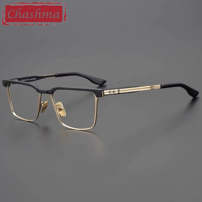 Stylish Men's Full Rim Square Acetate Titanium Eyeglasses Frame - Lightweight & Durable for Work, Reading & Everyday Wear (Model 151)