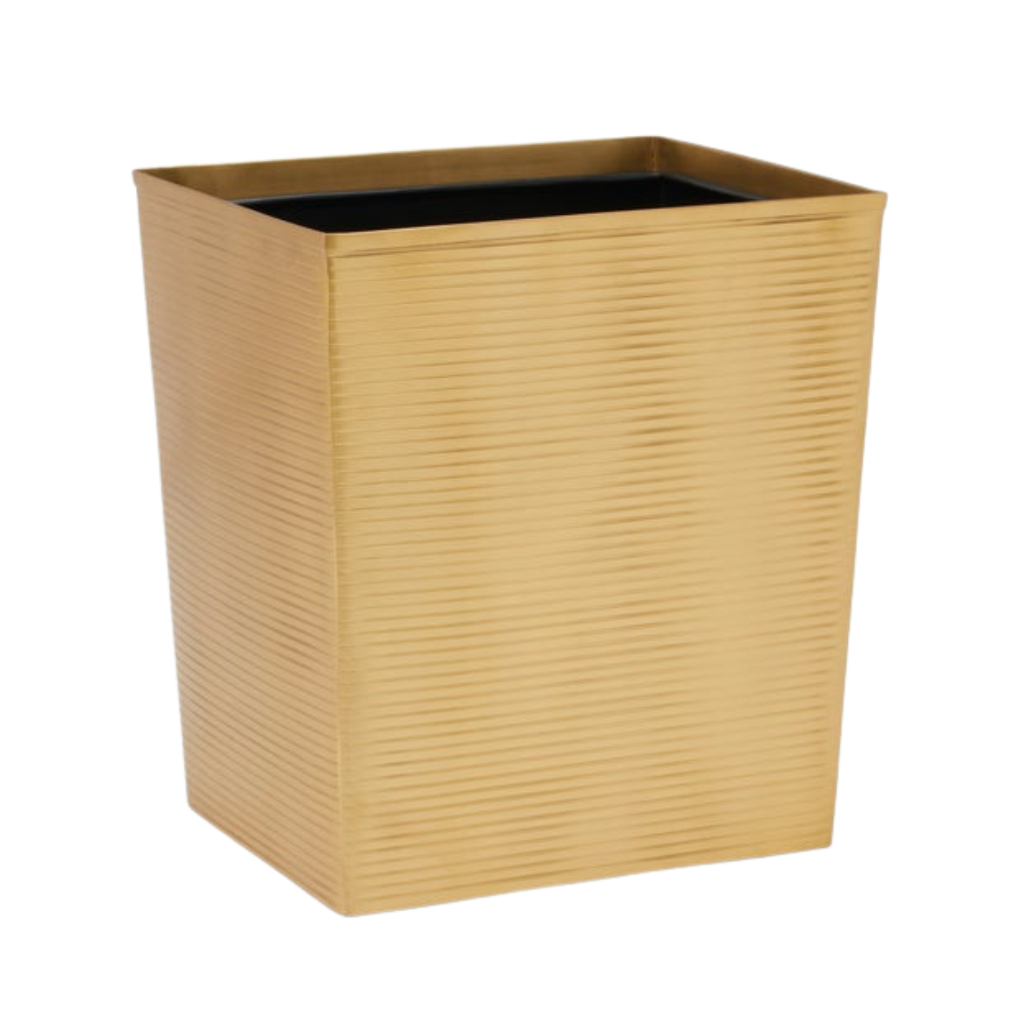 Adelaide Matte Gold Tapered Rectangular Wastebasket - Elegant Office & Home Trash Can for Bedroom, Bathroom, Living Room