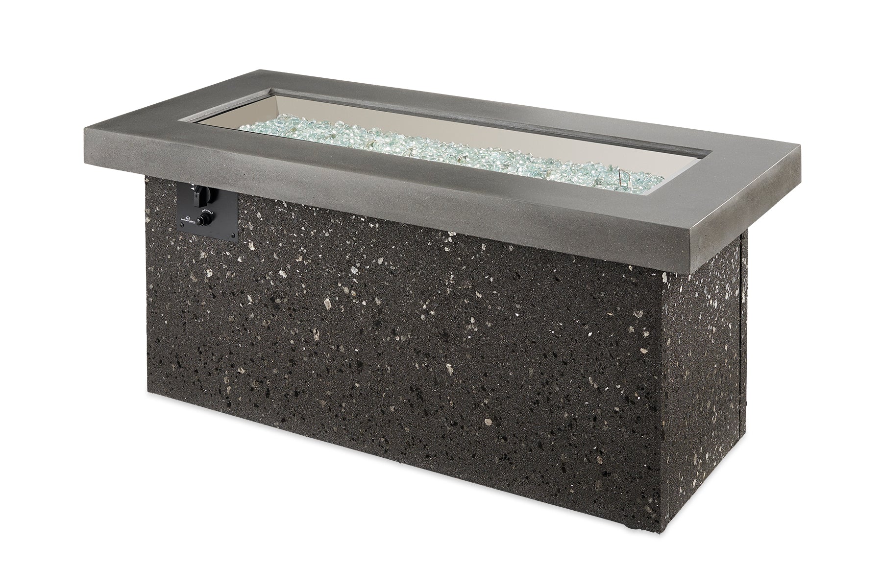Outdoor GreatRoom Company Key Largo 54-Inch Linear Propane Gas Fire Pit Table with 42-Inch Crystal Fire Burner - Midnight Mist (KL 1242 MM) - Perfect for Patio, Backyard, and Outdoor Entertaining