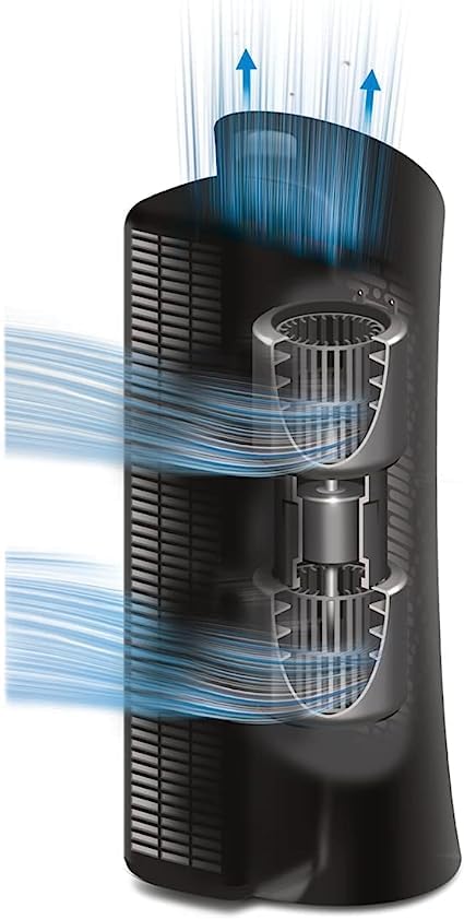 Honeywell HEPA Tower Air Purifier for Large Rooms up to 200 sq ft - Removes Wildfire Smoke, Pollen, Pet Dander & Dust - Allergen Reducer Air Cleaner for Home & Office (Black) | Perfect for Allergy Sufferers & Smoke Relief