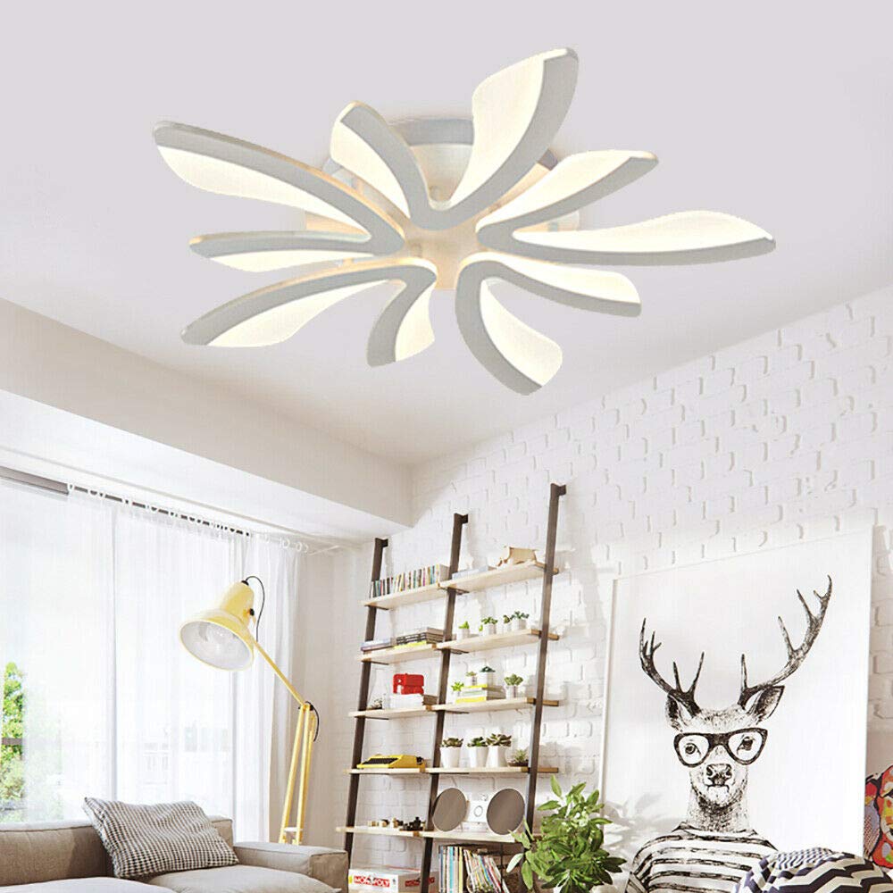 Modern Acrylic LED Flush Mount Ceiling Light - Energy Efficient Chandelier for Living Room, Bedroom, Dining Room & Study | Home Decor Lighting Fixture for Contemporary Interior Design