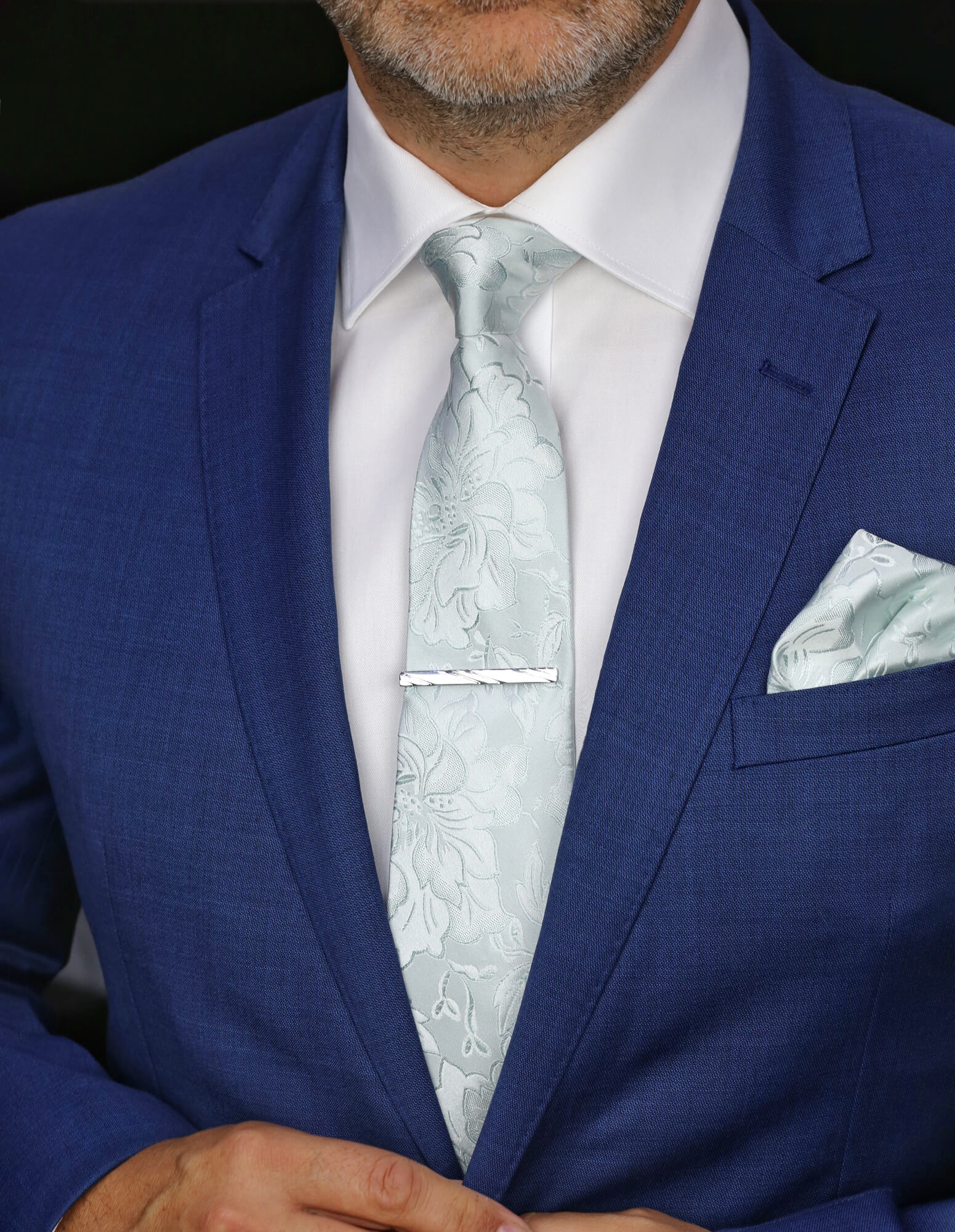 DÉCLIC Fable Pocket Square Mint Green - Premium Silk Handkerchief for Men's Suits - Perfect for Weddings, Business Meetings & Formal Events