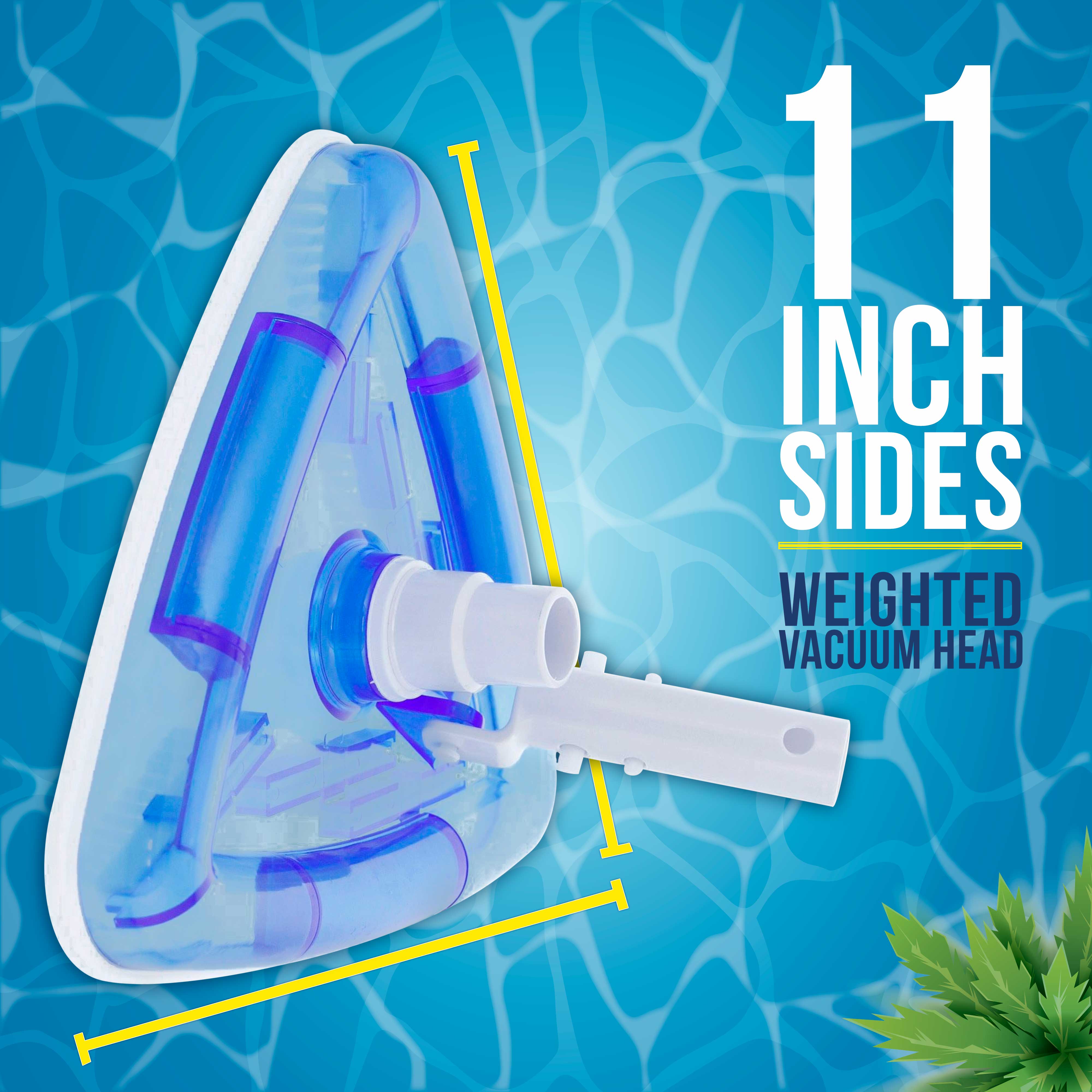 Weighted Triangular Pool Vacuum Head with Swivel Hose Connection - Fits 1 1/4