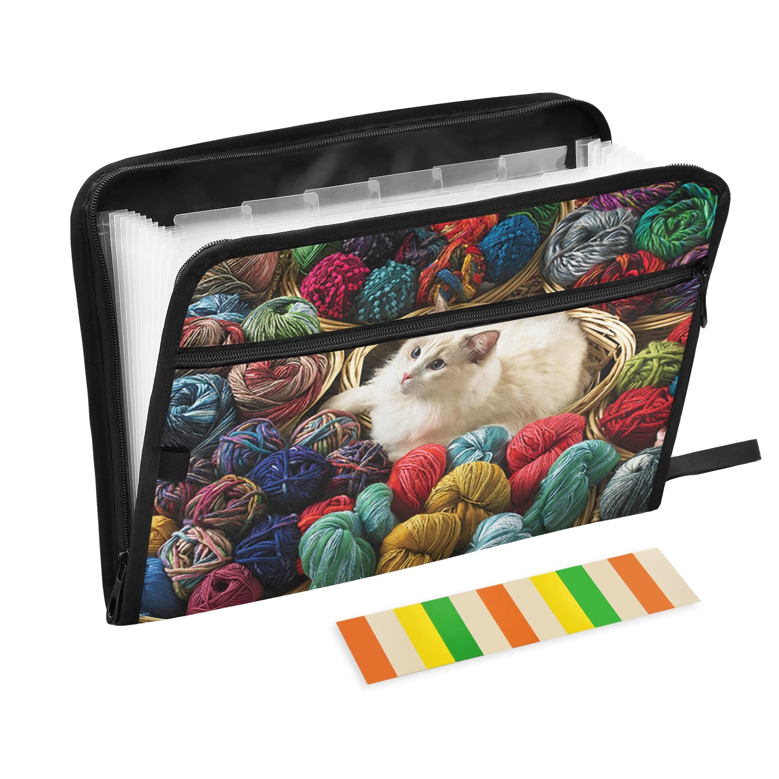 UMIRIKO 13-Pocket Expanding File Folder with Zipper Closure - A4 Letter Size Accordion Document Organizer with Sticky Labels - Perfect for Office, School, and Home Organization (20220491)