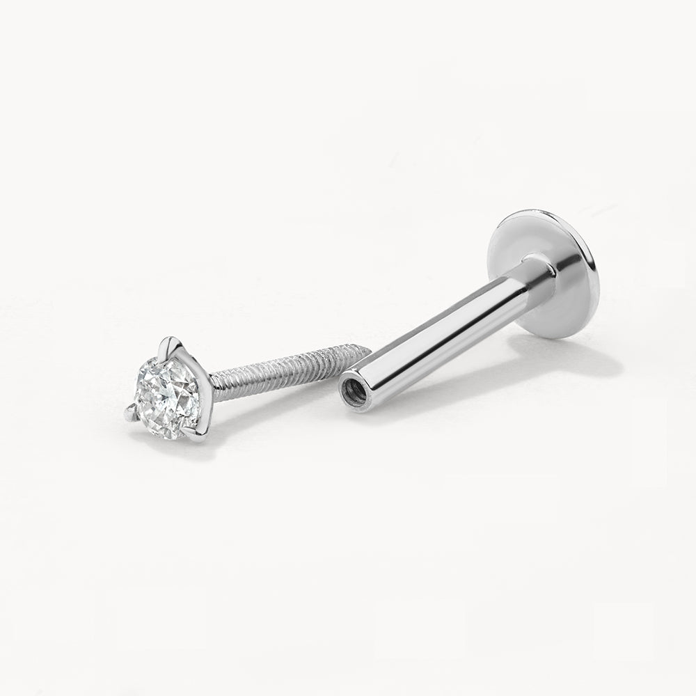Micro Diamond Helix Single Stud Earrings in Sterling Silver - Perfect for Everyday Wear & Special Occasions