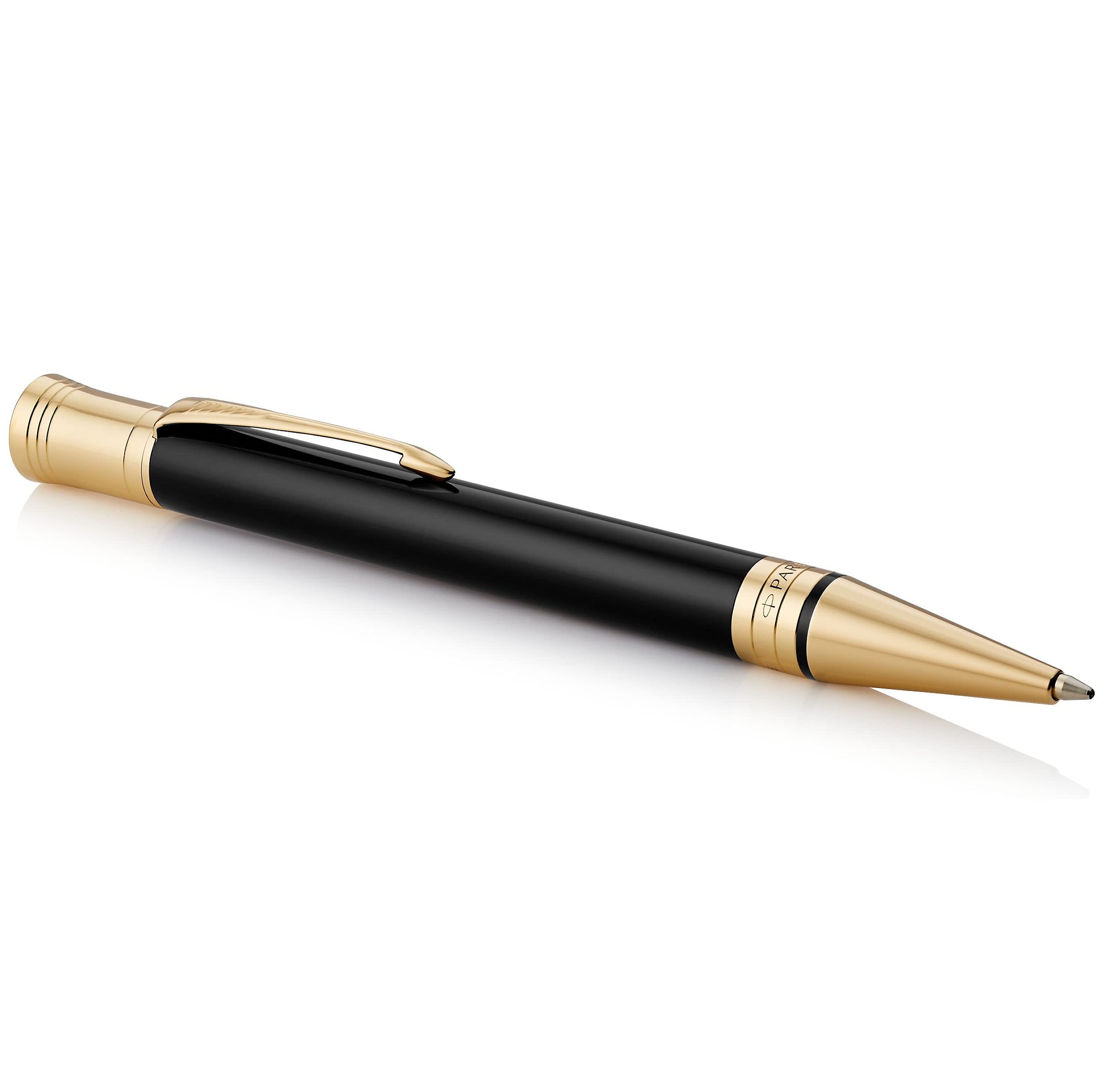 PARKER Duofold Ballpoint Pen - Classic Black & Gold Trim Medium Point Pen with Black Ink Refill | Premium Writing Instrument for Business, Gifts & Everyday Use