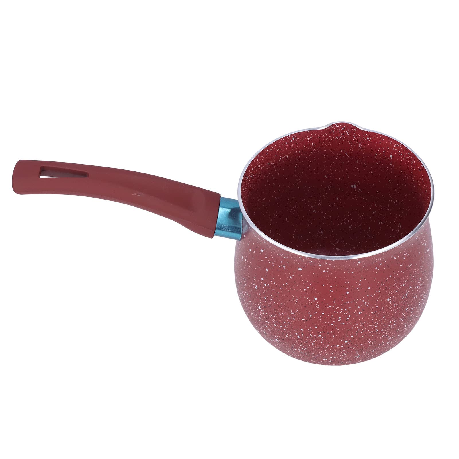 Longzhuo Mini Coffee Pot - Lightweight Aluminum Alloy Non-Stick Milk Pan & Saucepan for Kitchen (226g, Red) | Perfect for Camping, Dorm Rooms & Small Kitchens