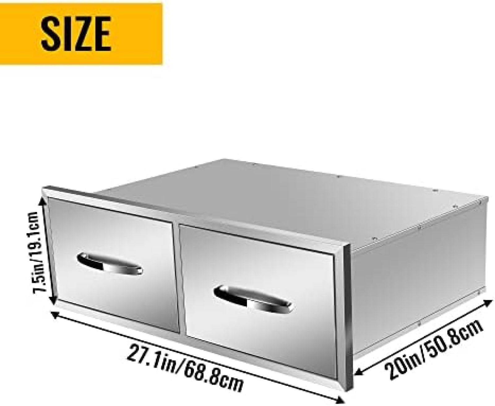 Stainless Steel BBQ Drawer for Outdoor Kitchen - 30Wx20Dx10H, Perfect for Grilling Station & BBQ Island