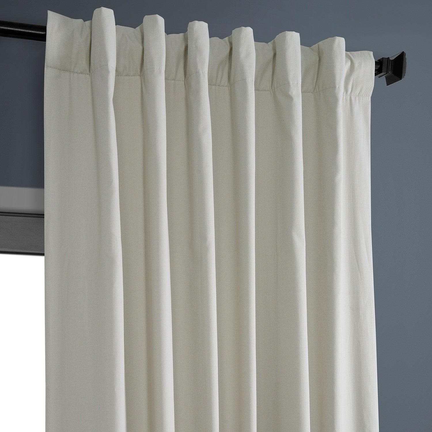 Premium Light Greige Solid Cotton Blackout Curtains for Hotels & Home - Noise Reducing, Thermal Insulated, Room Darkening for Bedroom, Living Room & Nursery
