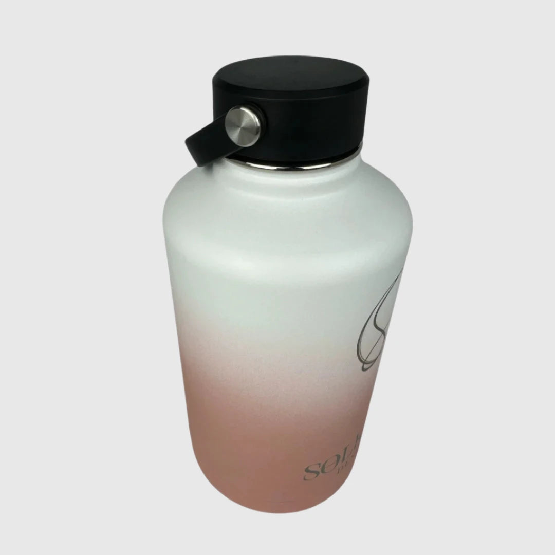 Coral Pink Insulated Stainless Steel Water Bottle 1.9L (64oz) - Keeps Drinks Hot/Cold for 24 Hours - Perfect for Hiking, Gym & Outdoor Activities