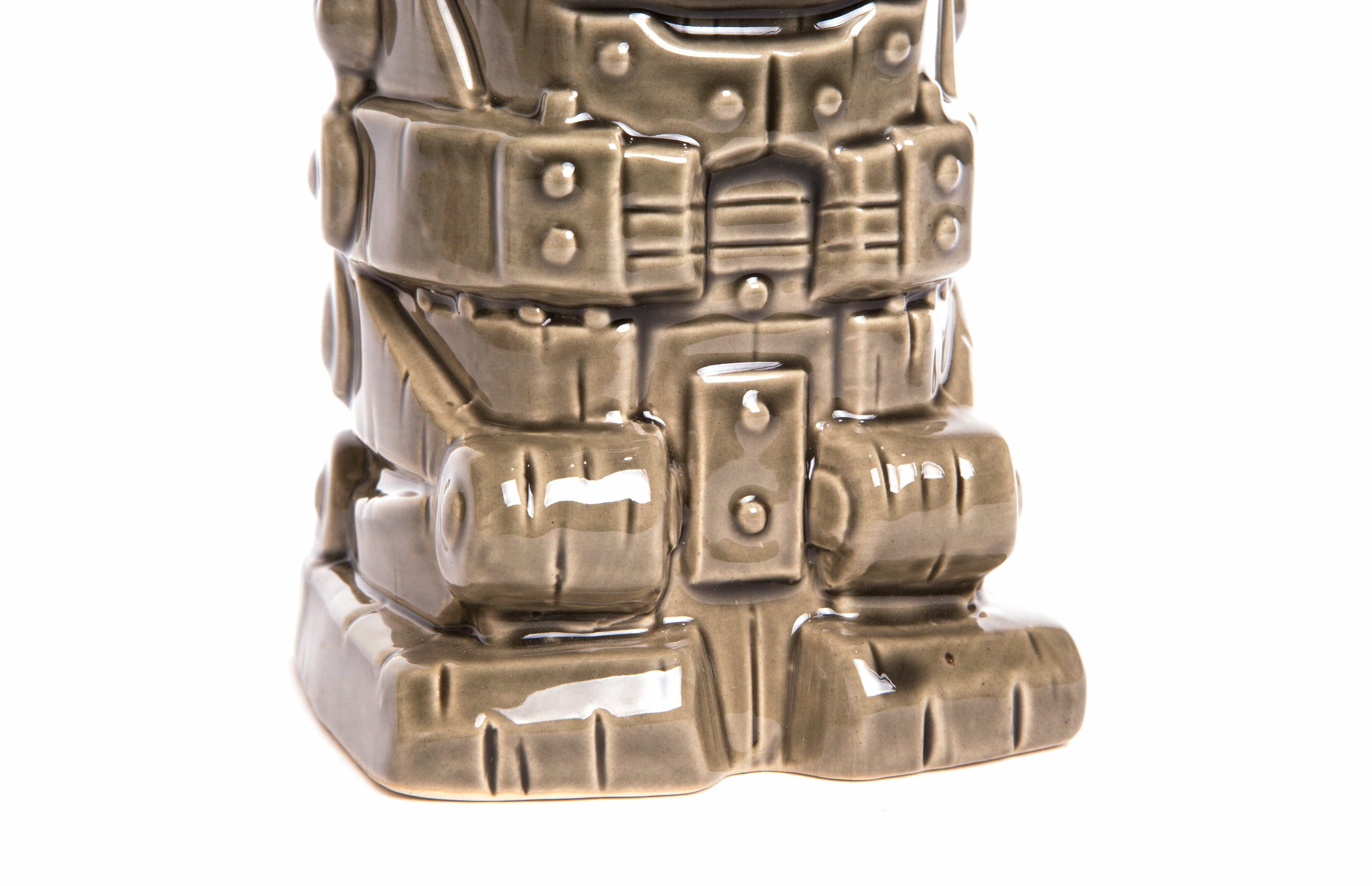 Iron Giant Ceramic Tiki Mug - 16oz Grey Handcrafted Tiki Cup for Tropical Cocktails, Home Bar Decor & Themed Parties | Perfect for Luau, Beach Parties & Summer Gatherings