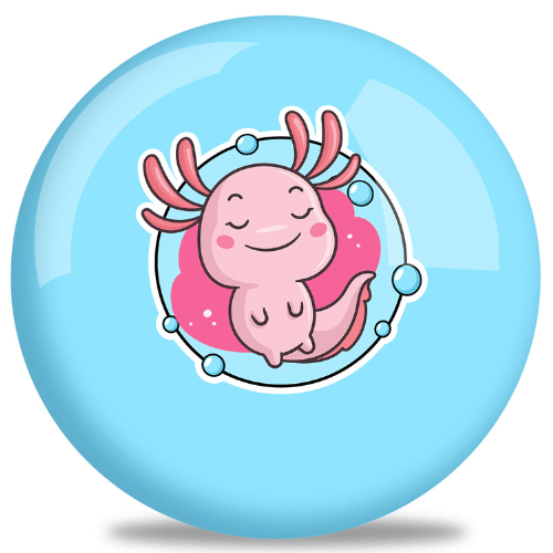 OnTheBallBowling Axolotl Bowling Ball - Premium 15lb Bowling Ball with Unique Axolotl Design for Men & Women - Perfect for League Play, Tournaments & Fun Nights Out