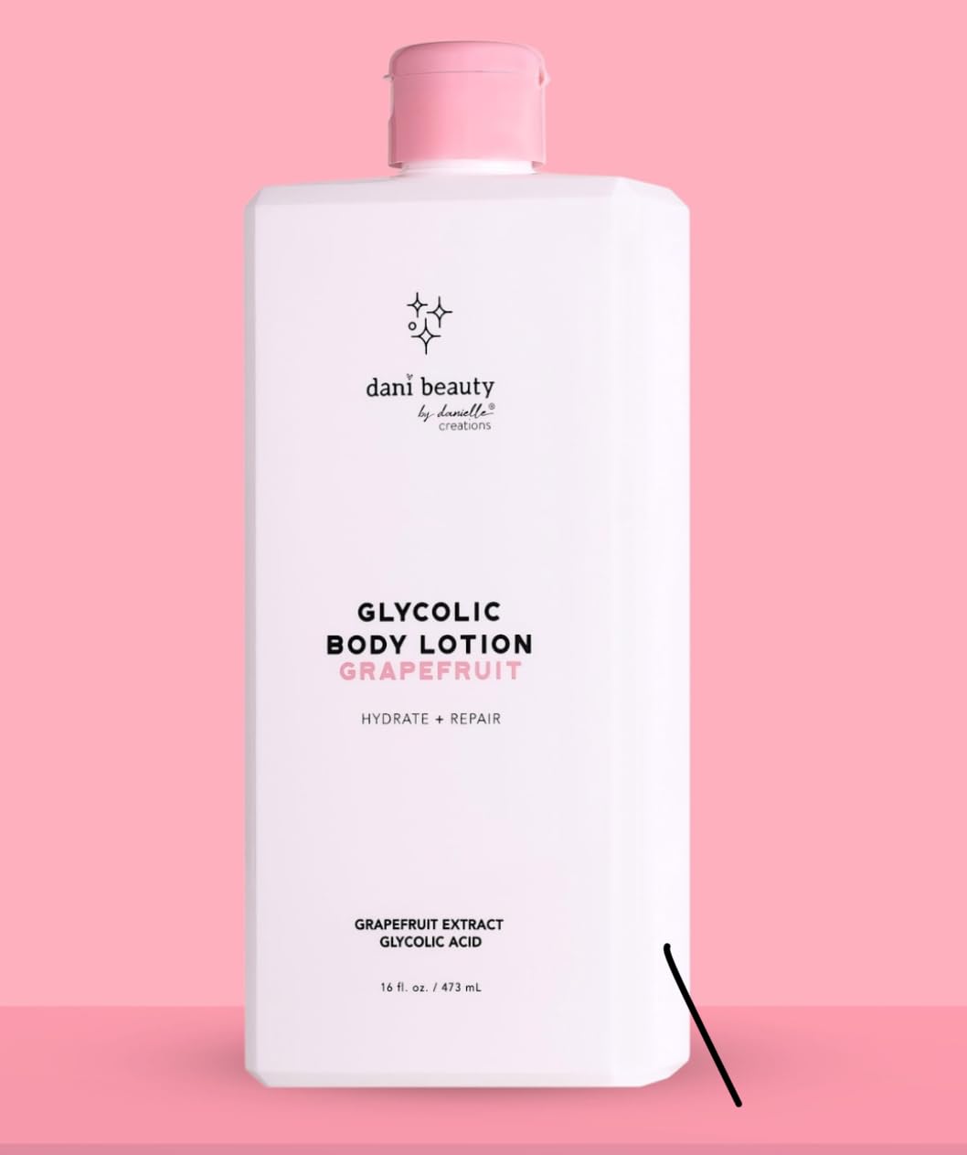 Dani Beauty Glycolic Acid Body Lotion with Grapefruit Extract - 16 Fl Oz for Smooth & Glowing Skin - Perfect for Dry Skin Care & Body Exfoliation
