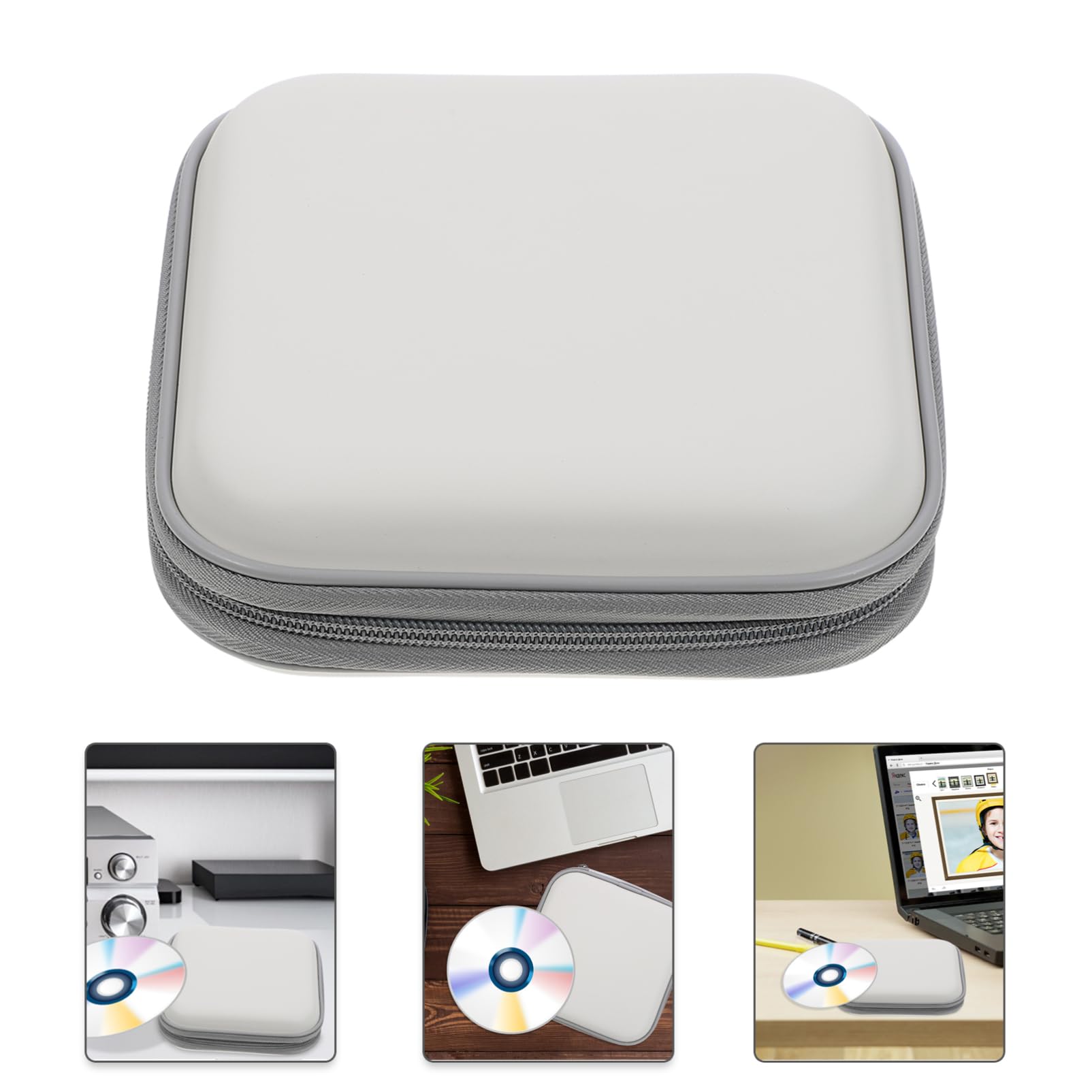 Veemoon White PP Disc Protector - Perfume Holder, DVD Case, Toiletry Bag, Coin Purse, Binder Booklet & Makeup Organizer | Compact Storage for CDs, Cosmetics & Small Essentials | Perfect for Travel, Home & Office Organization