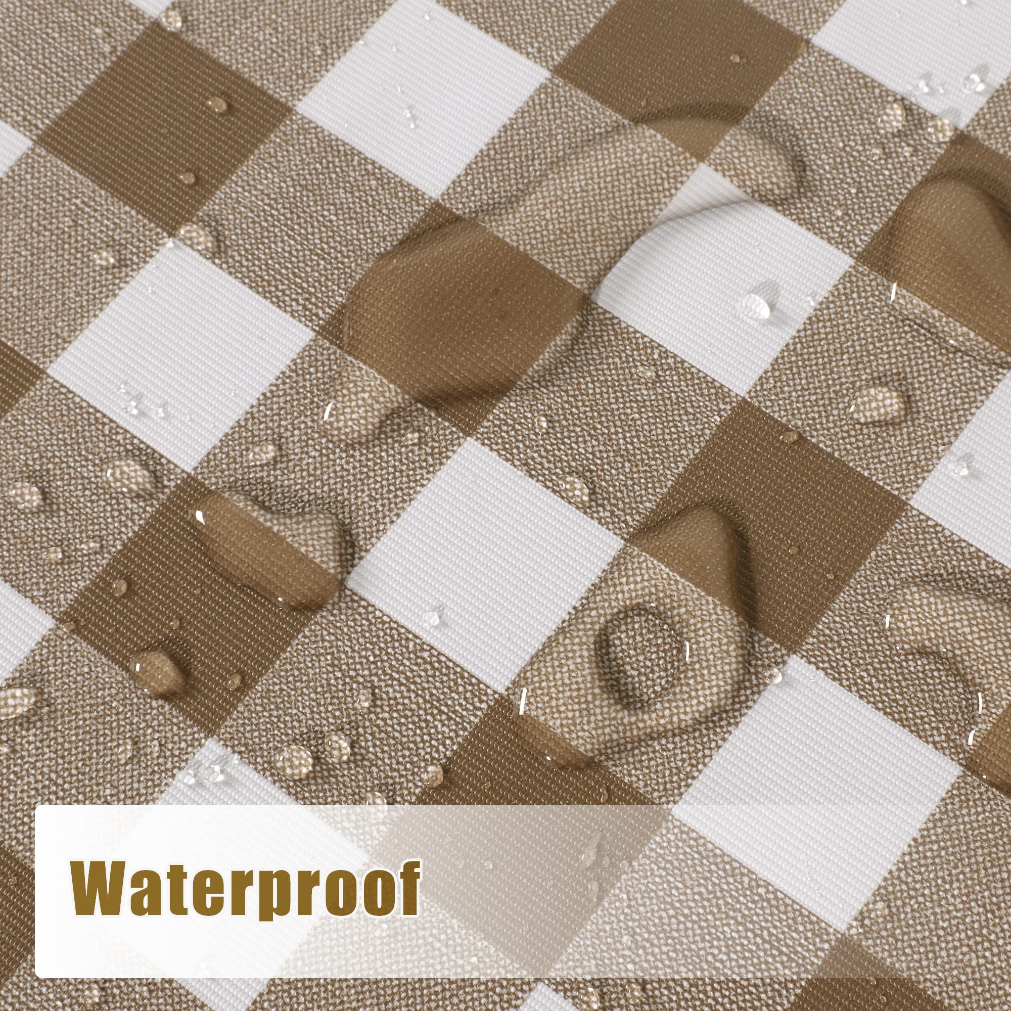 Sancua Checkered Vinyl Rectangle Tablecloth 54 x 108 Inch - 100% Waterproof Oil Proof Spill Proof PVC Table Cover - Wipe Clean Dining Table Cloth for Buffet Parties, Coffee Tables & White Events - Perfect for Indoor/Outdoor Dining, Picnics & Holiday Gatherings